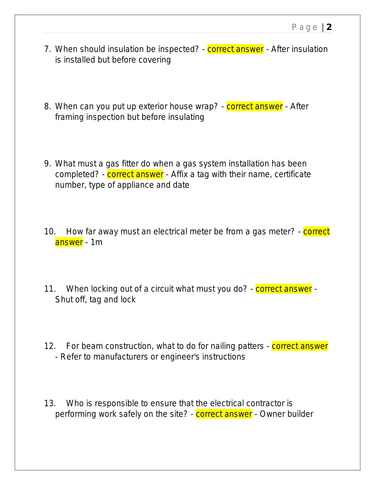 BC OWNER BUILDER QUESTIONS AND CORRECT ANSWERS.