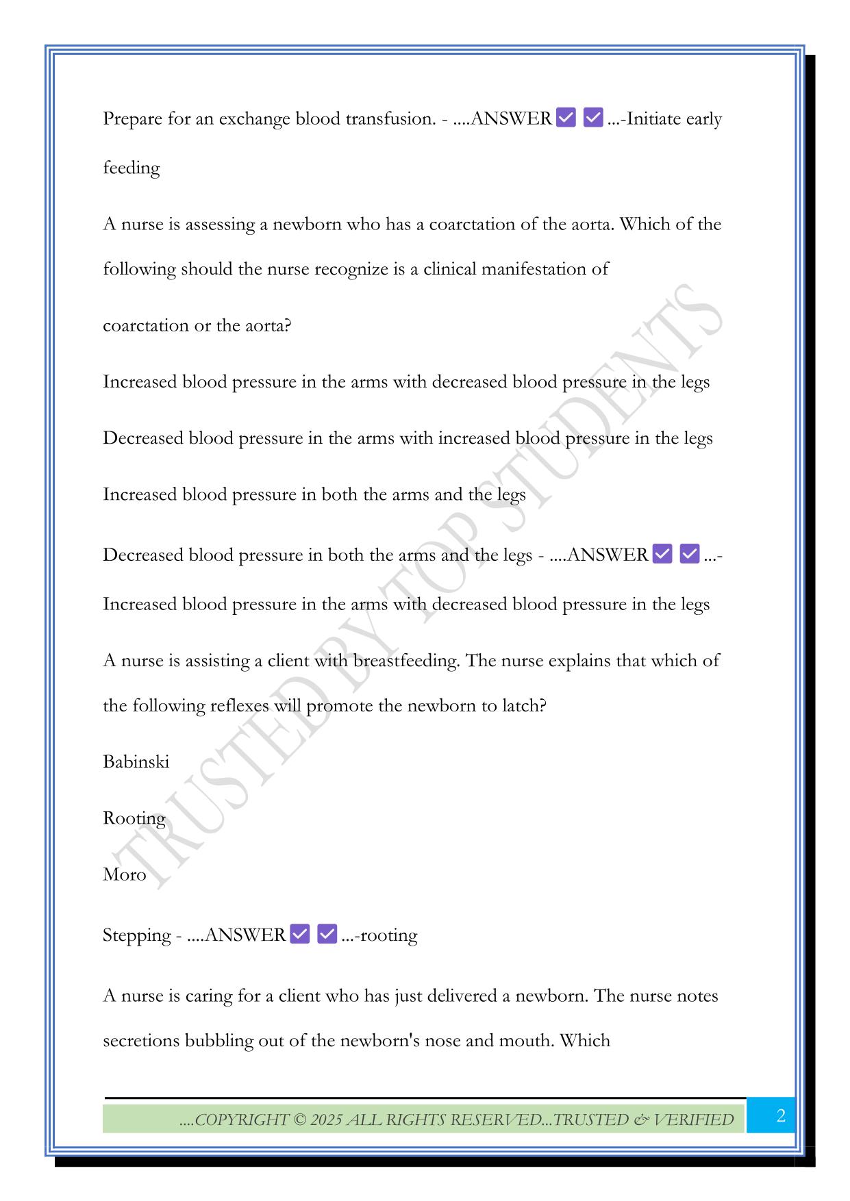 Ati maternity#4 Exam 2025 Questions and Answers 100% Solved