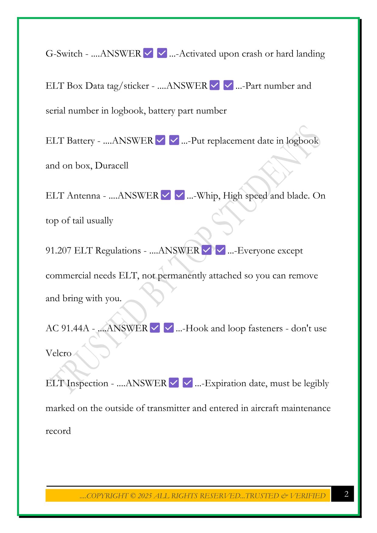 AVIONICS EXAM 2 2025 QUESTIONS AND ANSWERS