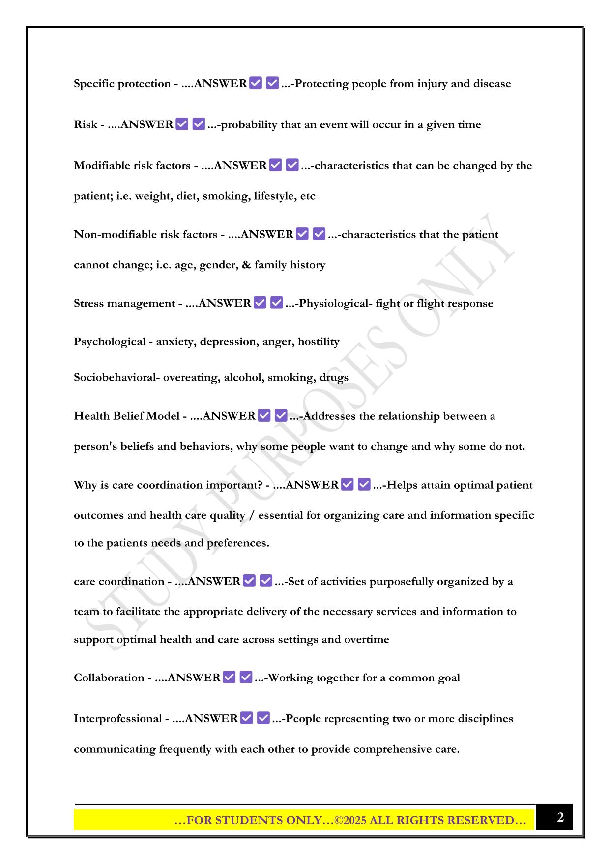 Promoting Healthy Population IUPUI Exam 1 2025 Questions and Answers