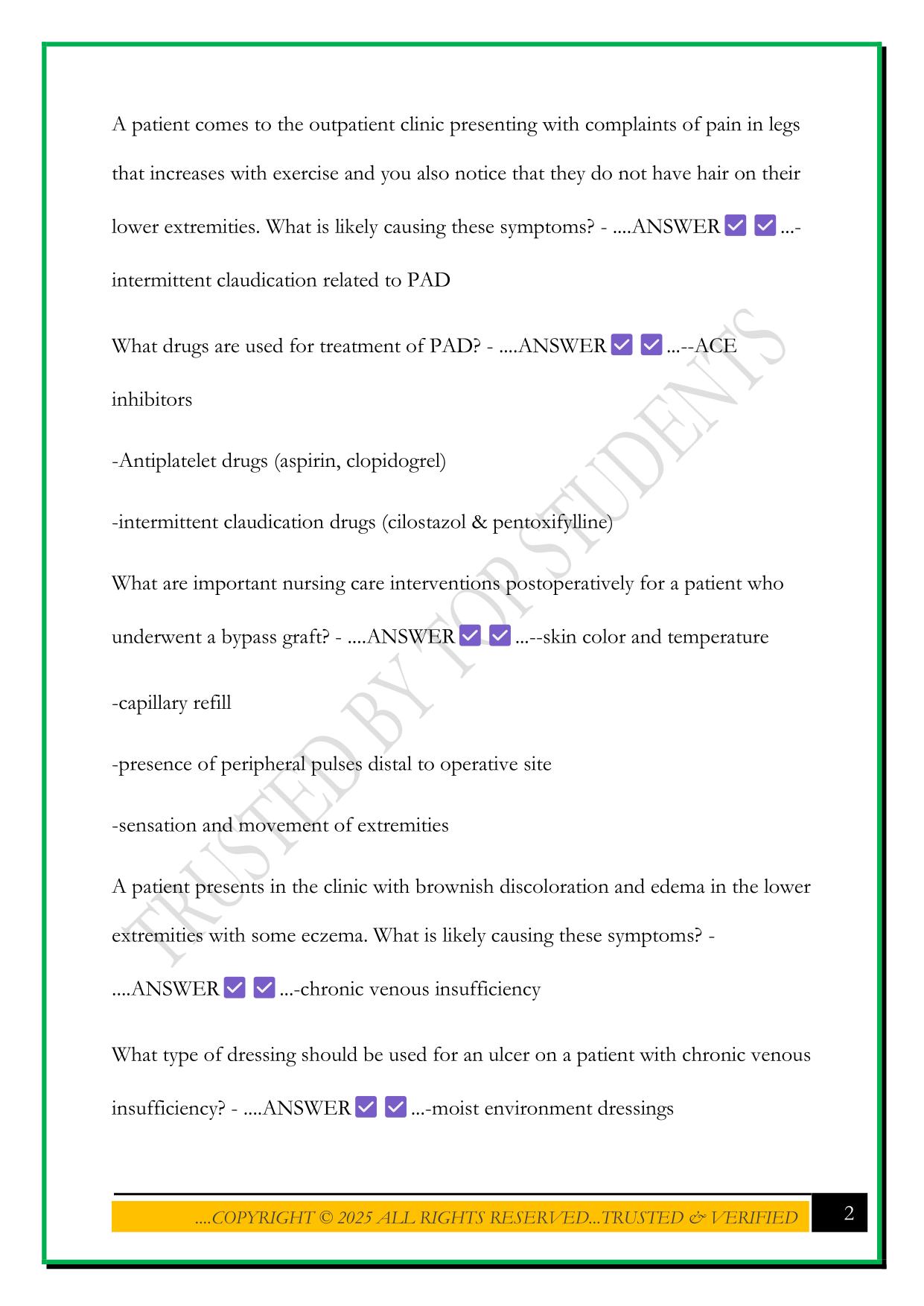 NURSG 546 - EXAM 4 REVIEW 2025 QUESTIONS AND ANSWERS