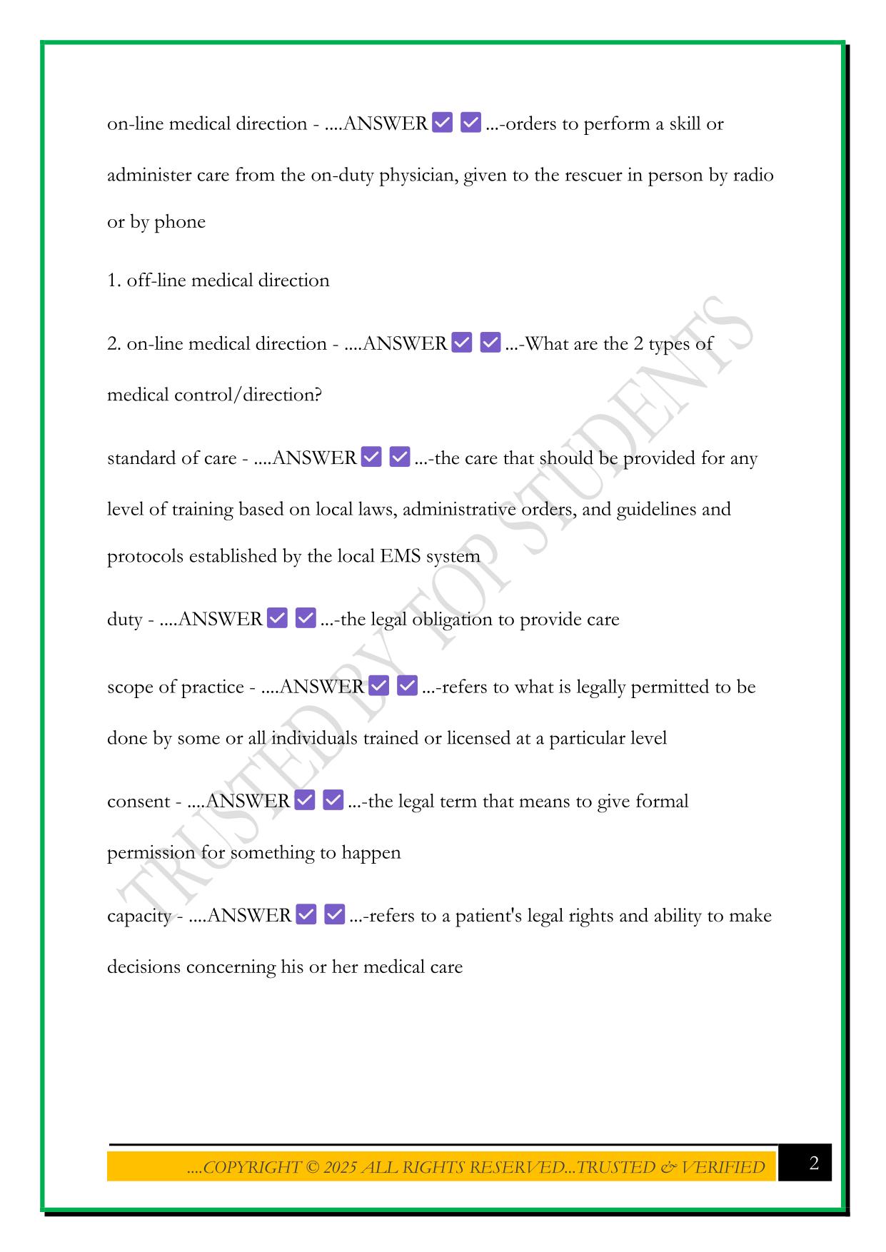 FIRST RESPONDER FINAL EXAM 2025 QUESTIONS AND ANSWERS
