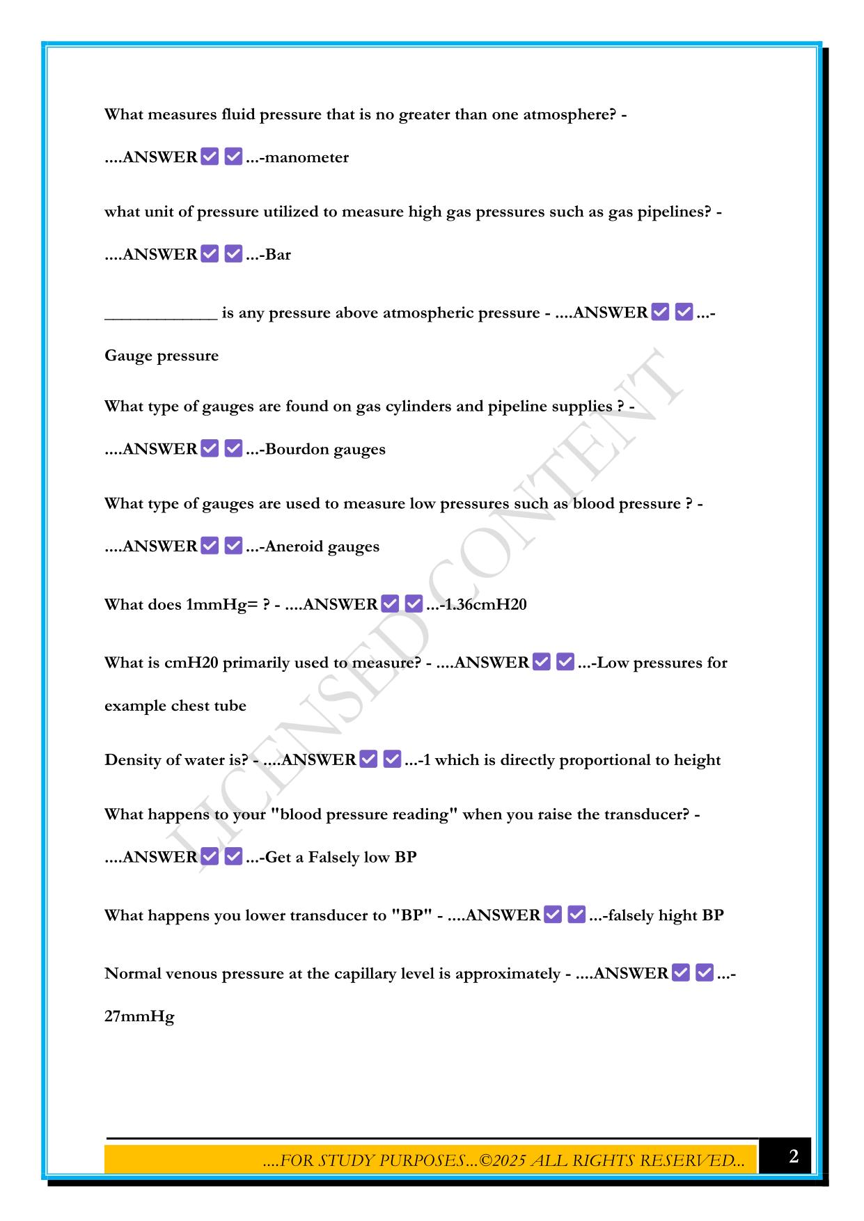 TCU CRNA SCIENCE NA TEST 2 - PRACTICE QUESTIONS WITH CORRECT ANSWERS