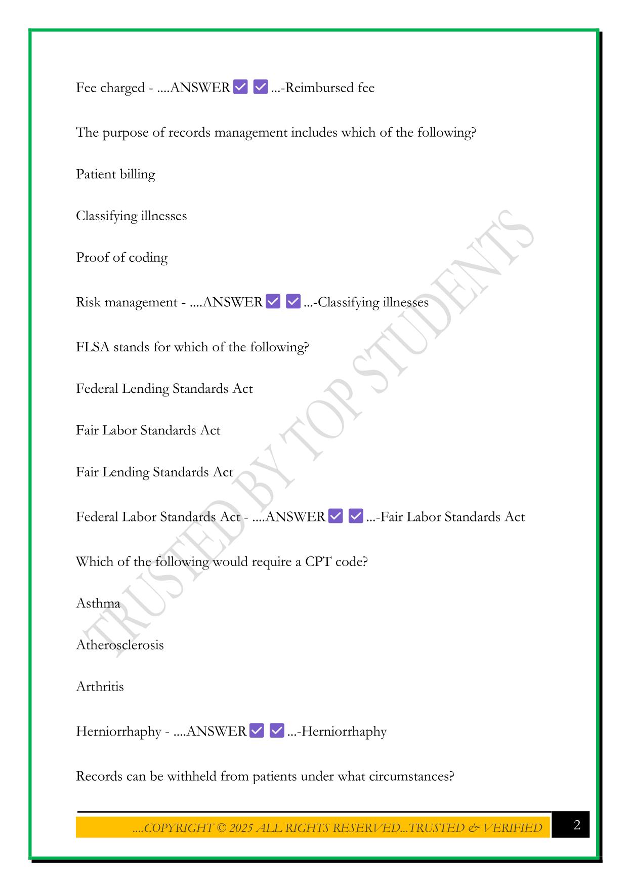 AMCA'S MEDICAL ADMINISTRATIVE ASSISTANT CERTIFICATION (MAAC) PRE-TEST 2025 QUESTIONS AND ANSWERS