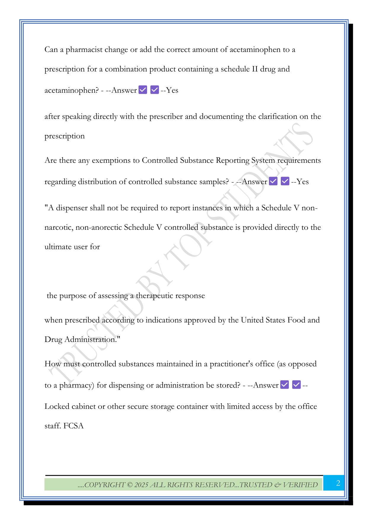 MPJE (Controlled Substances) Exam 2025 Questions and Answers