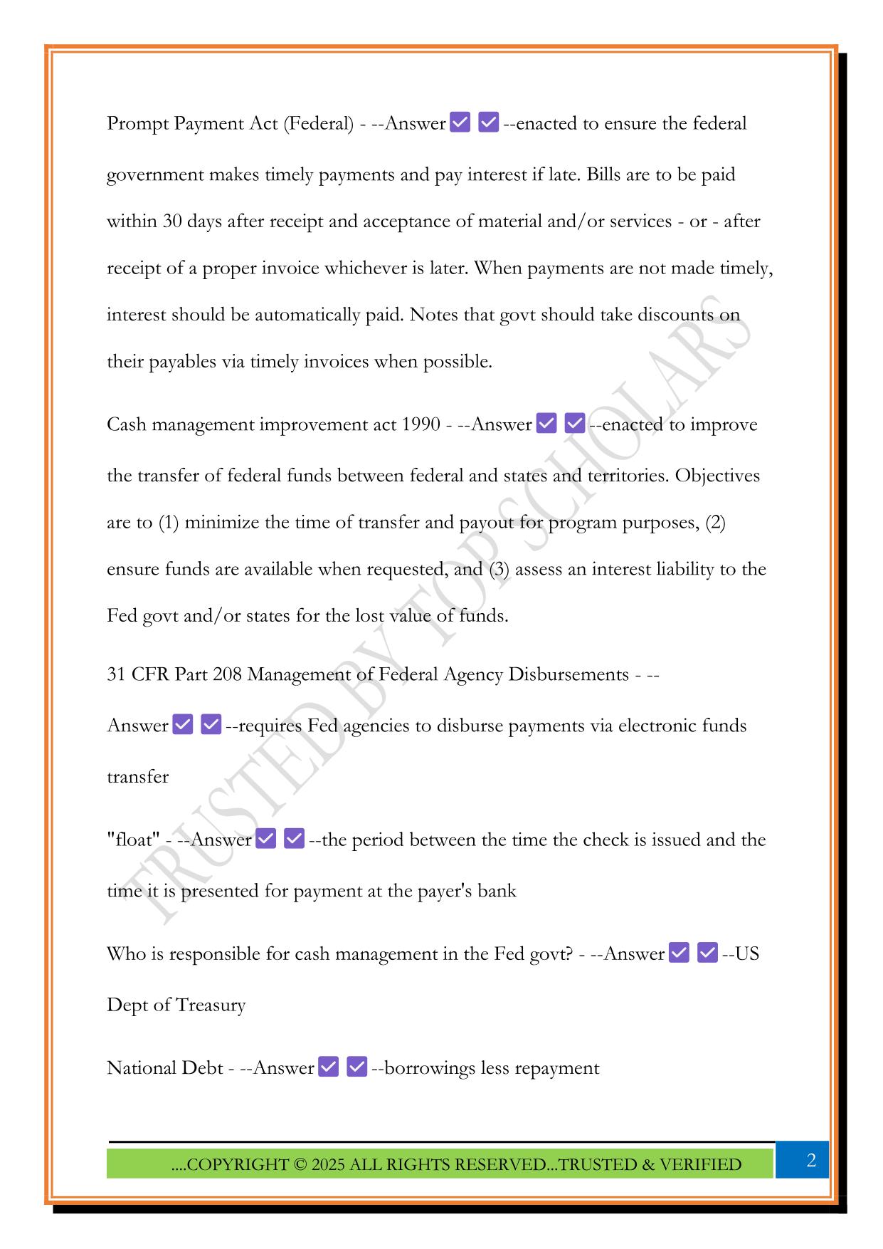CGFM Exam 3: Section 1, Chapter 1 - Financial Management Functions Exam 2025 Questions and Answers
