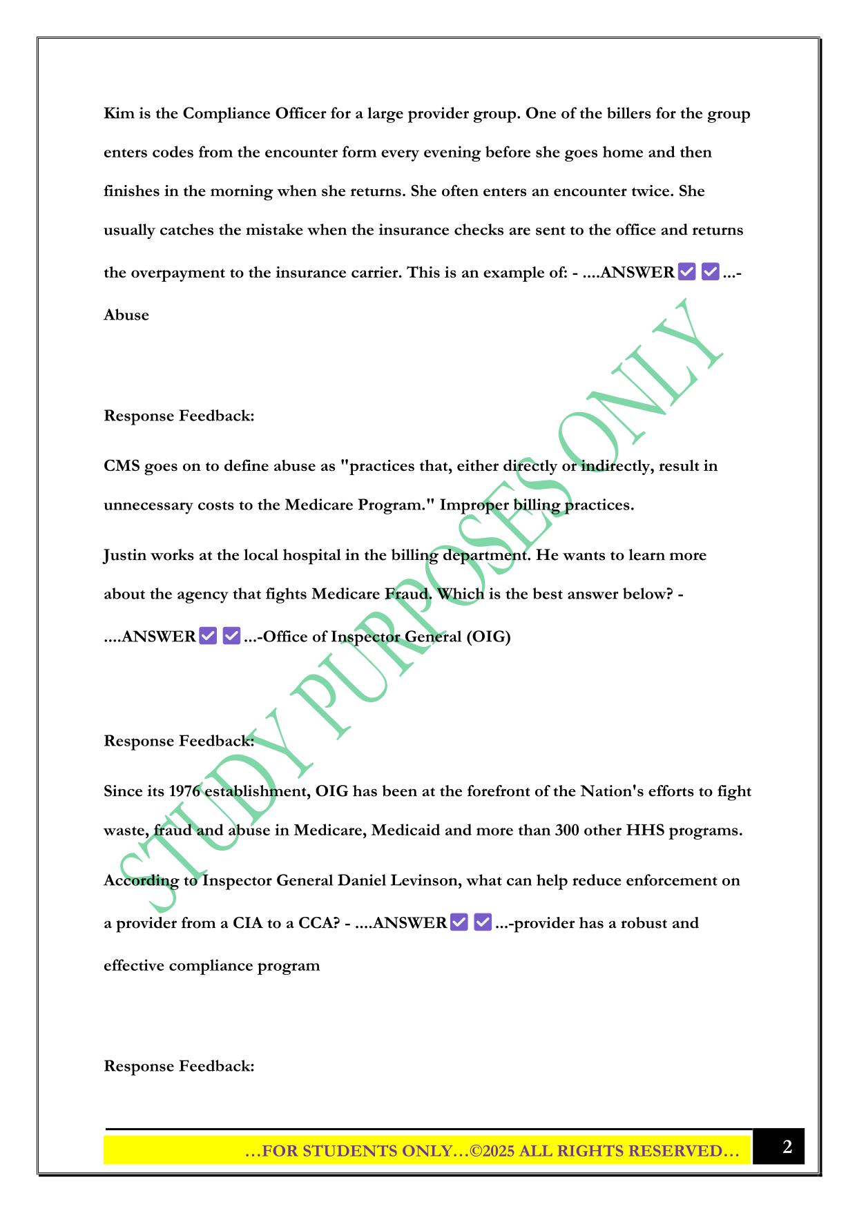 CPCO Chapter 1 Review Exam 2025 Questions and Answers