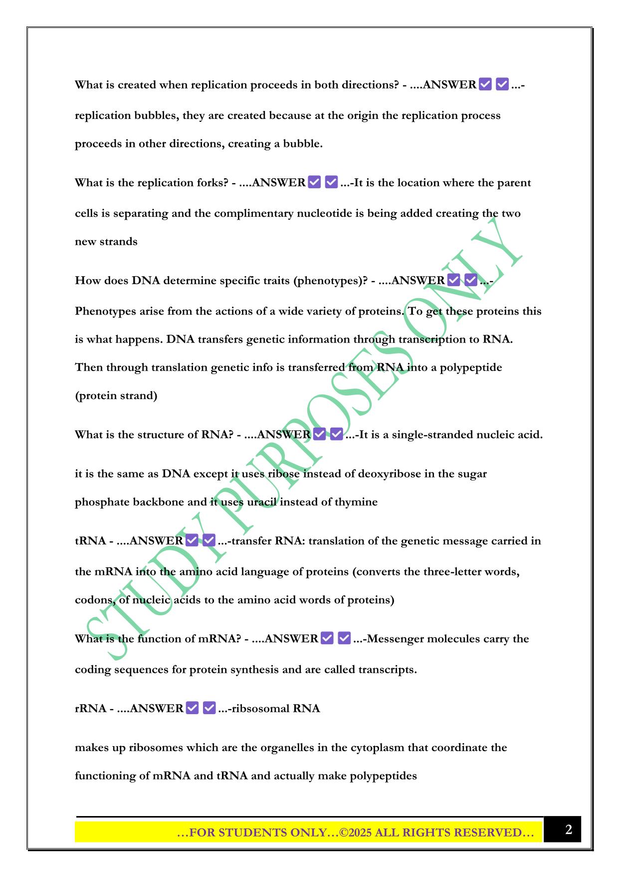 BSC 108 Exam 3 Kennedy 2025 Questions and Answers