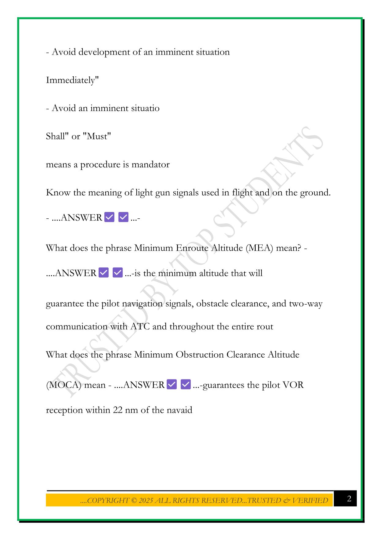 AVM 360 ATC EXAM 2025 QUESTIONS AND ANSWERS