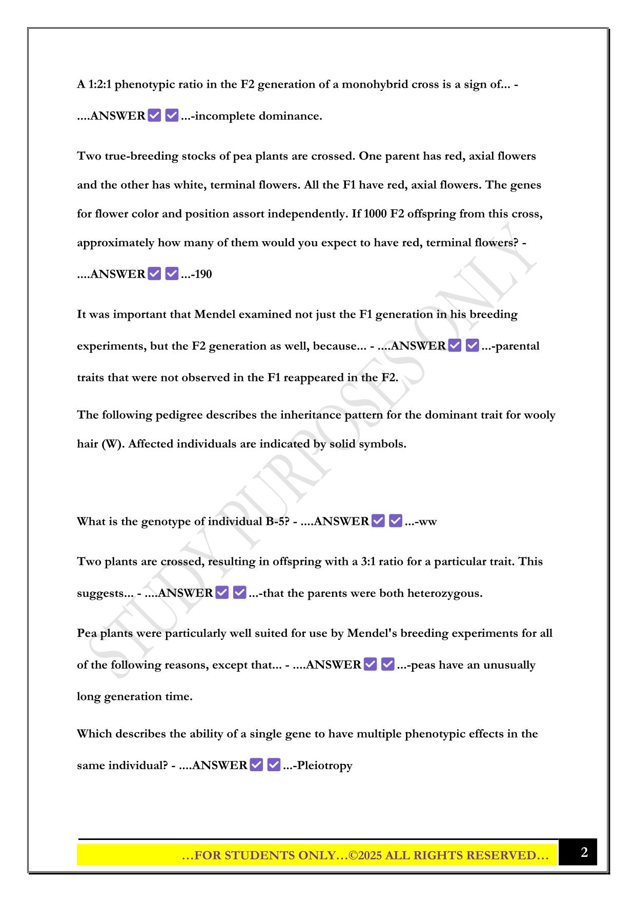 BIO 100 Exam 4 2025 Questions and Answers