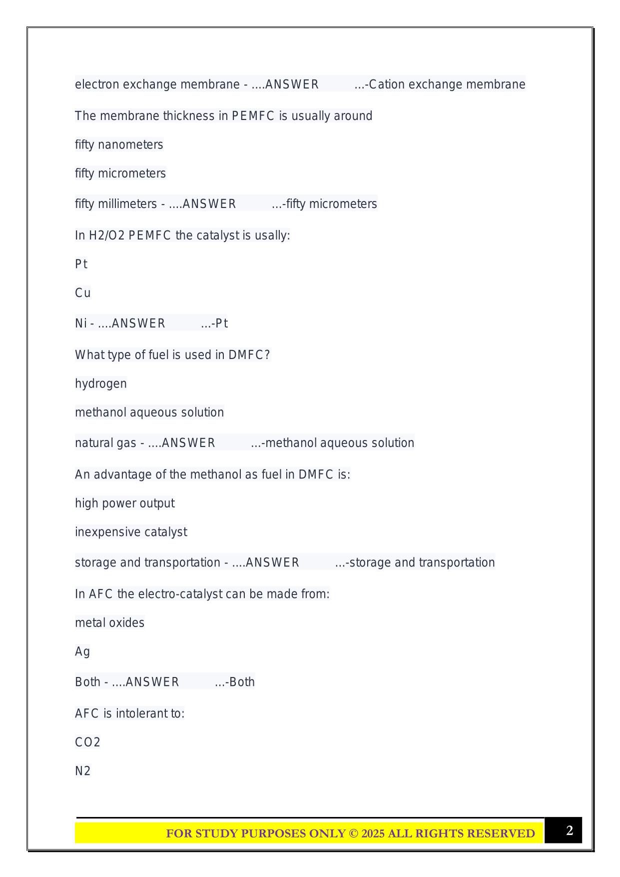 EGEE 420 Exam 2 2025 Questions and Answers