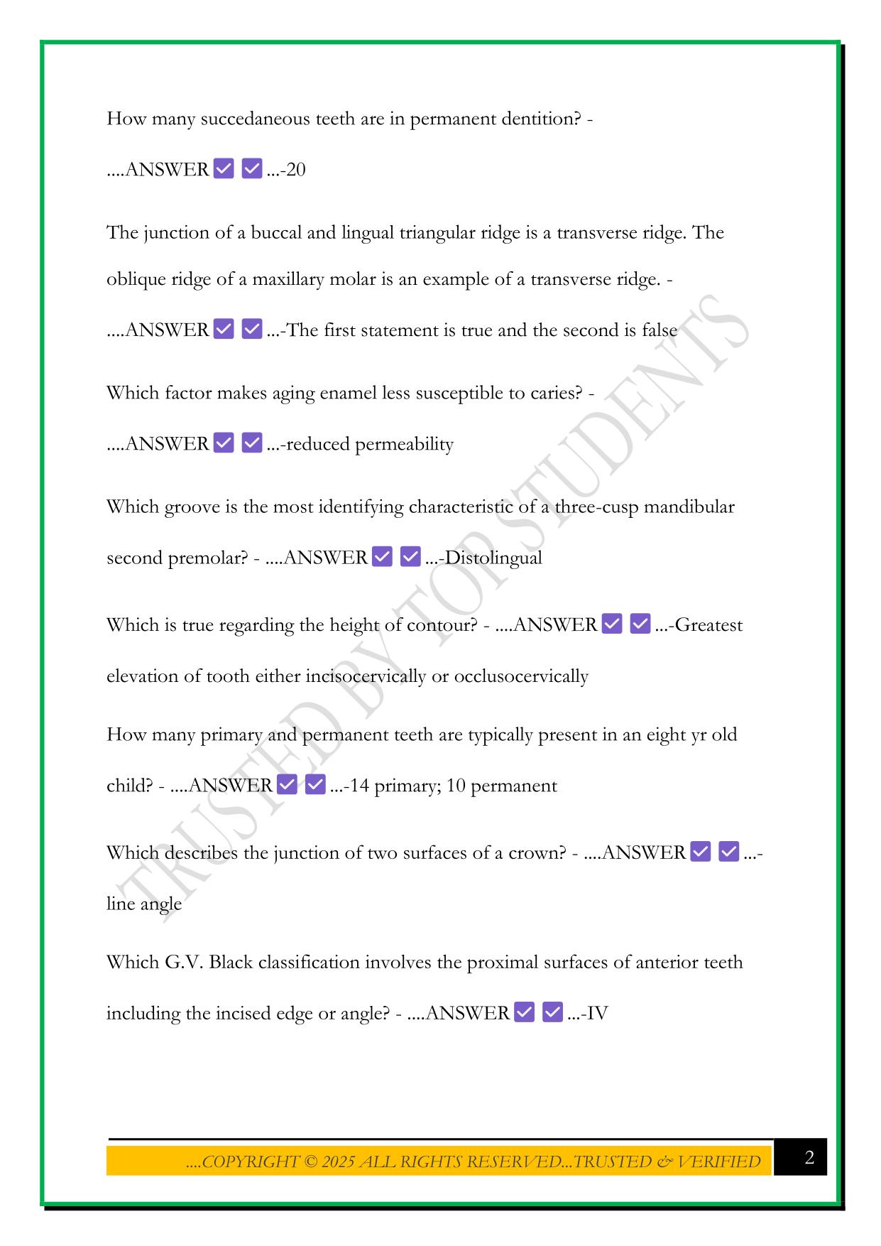 HESI DENTAL HYGIENE PRACTICE TEST - CLASSIC VERSION 1 EXAM 2025 QUESTIONS AND ANSWERS