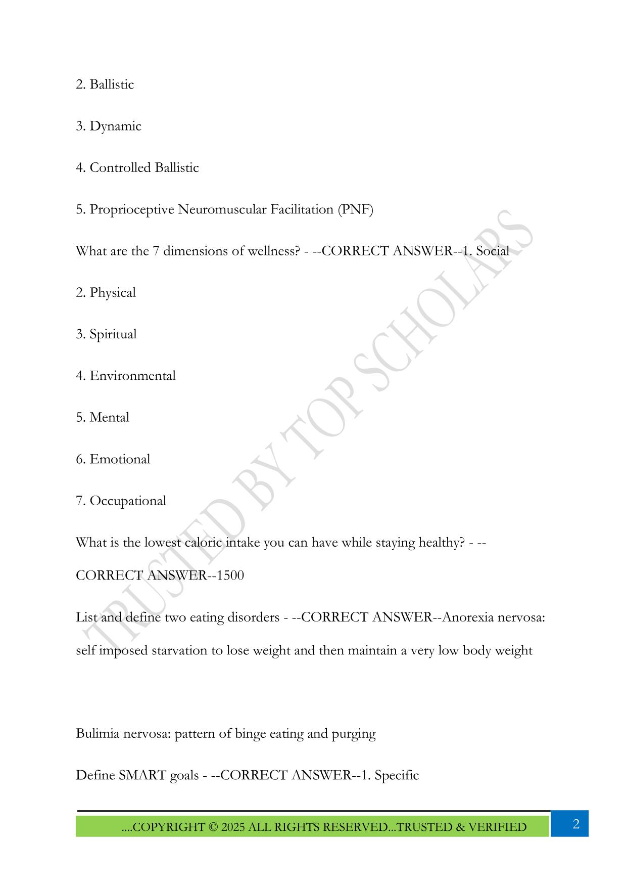 PHED 1164 Final Exam 2025 Questions and Answers