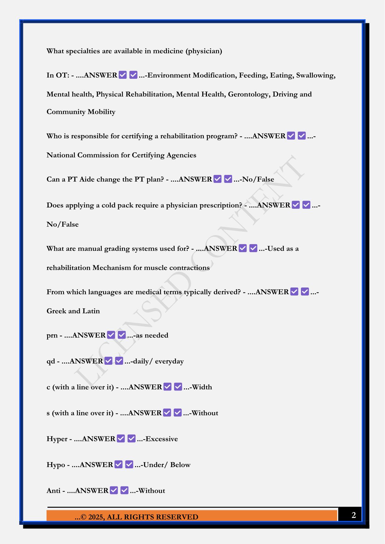 AMERICAN ALLIED HEALTH - CPTA CERTIFICATION EXAM REVIEW 2025 QUESTIONS AND ANSWERS
