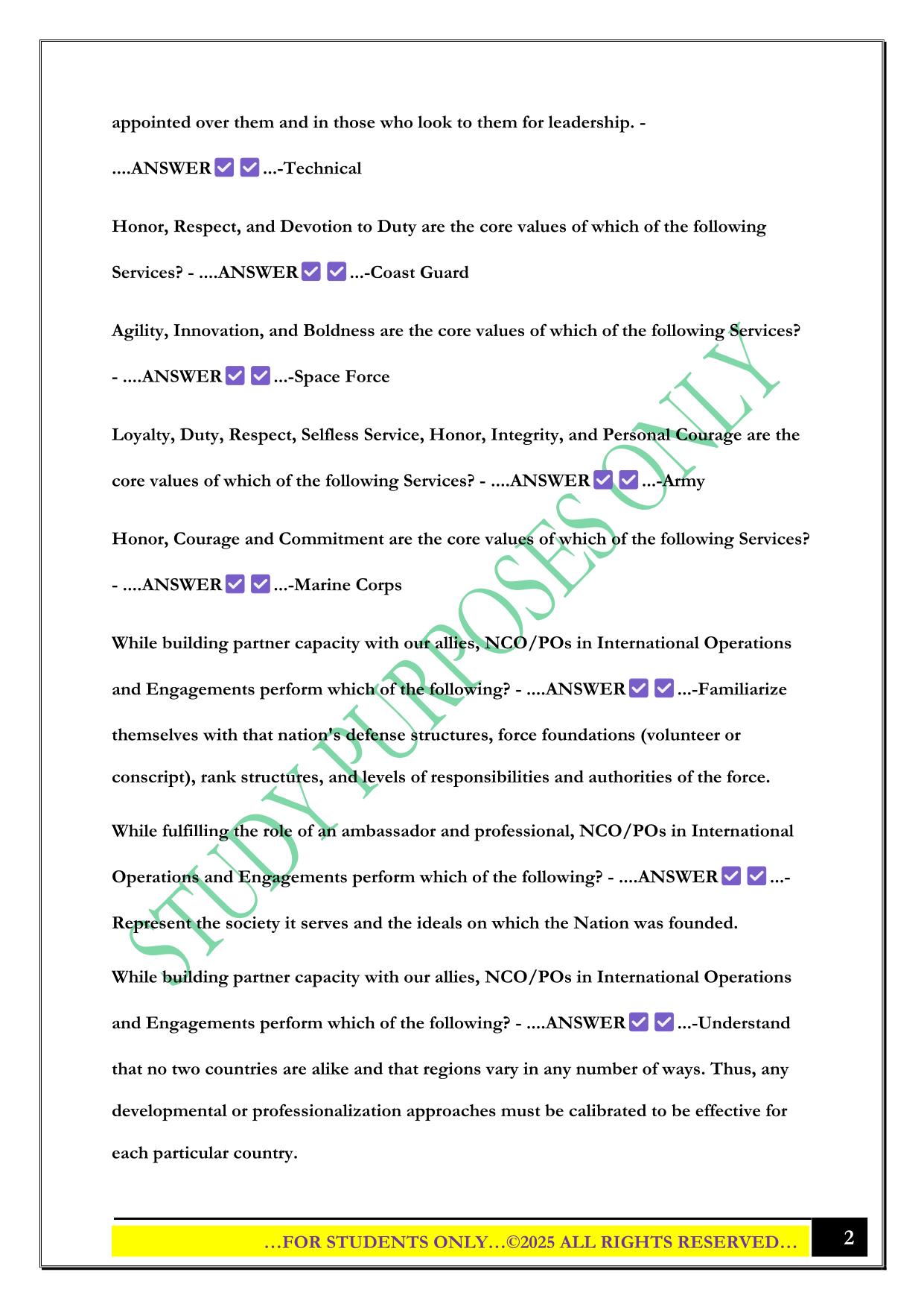 NCOA: JNT-201S Exam 2025 Questions and Answers