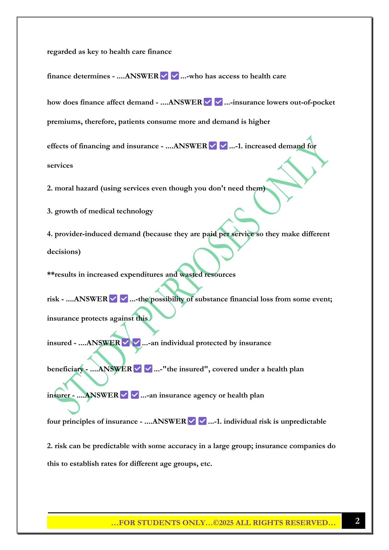 Chapter 6 - Healthcare Financing and Reimbursement Methods Exam 2025 Questions and Answers