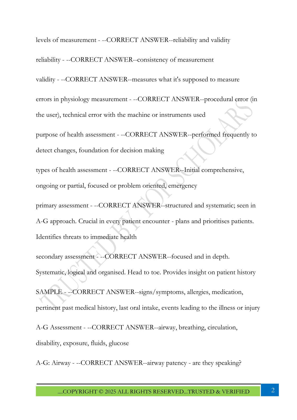 NURS1002 Exam 2025 Questions and Answers
