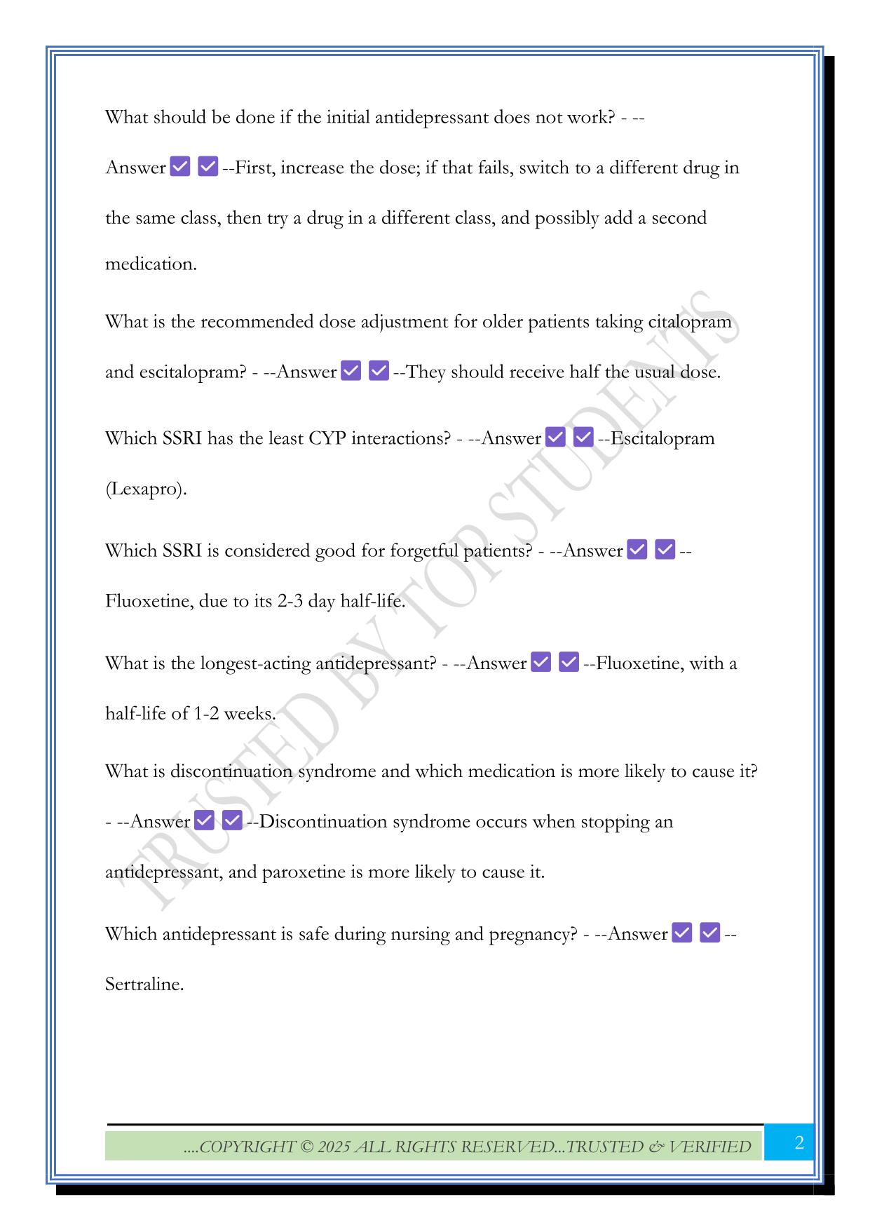 NR546 Final Exam Study Guide for Nursing Exam 2025 Questions and Answers