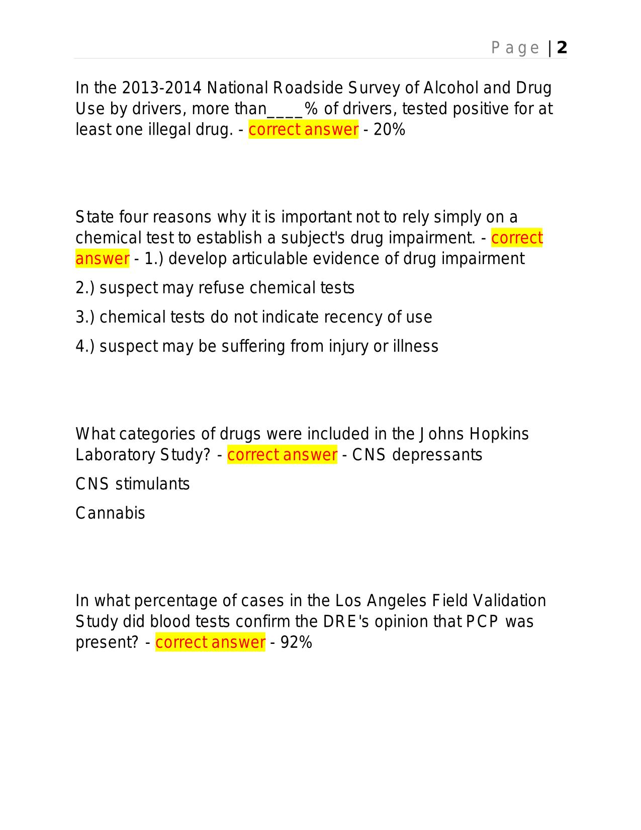 DRUG RECOGNITION EXPERT SCHOOL 2025 QUESTIONS AND ANSWERS.