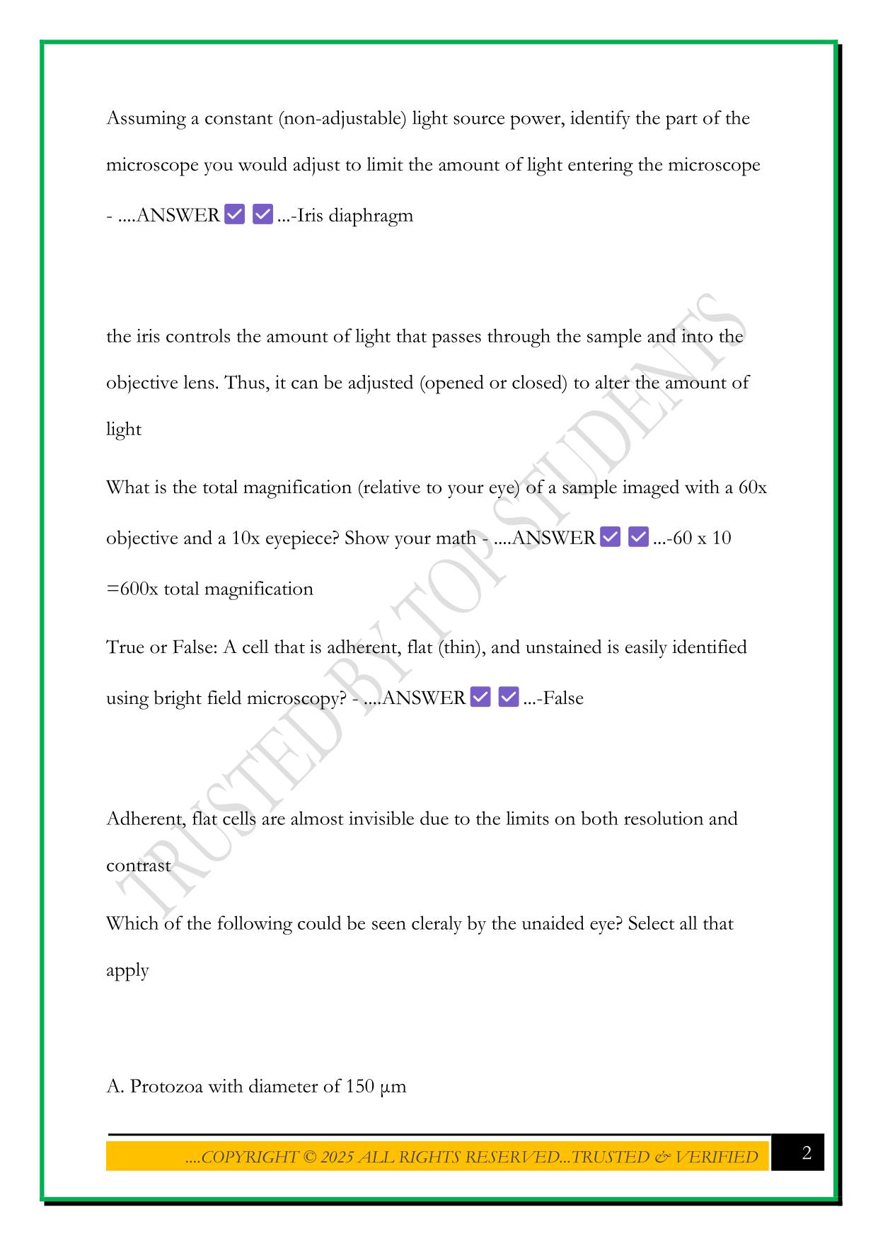 BIOD 171 EXAM 3 (2025) QUESTIONS AND ANSWERS