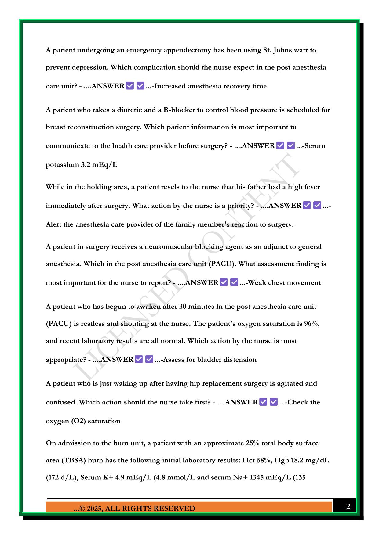 NR341 FINALE EXAM 2025 QUESTIONS AND ANSWERS