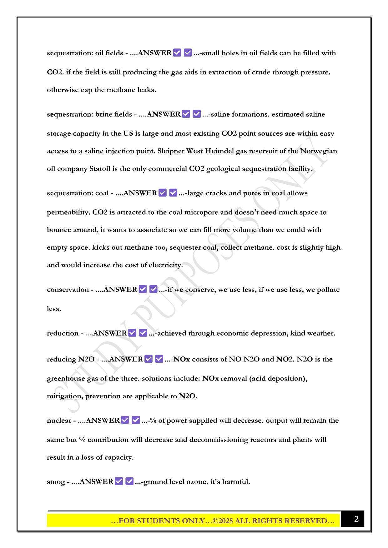 EGEE 101 Exam 3 terms 2025 Questions and Answers