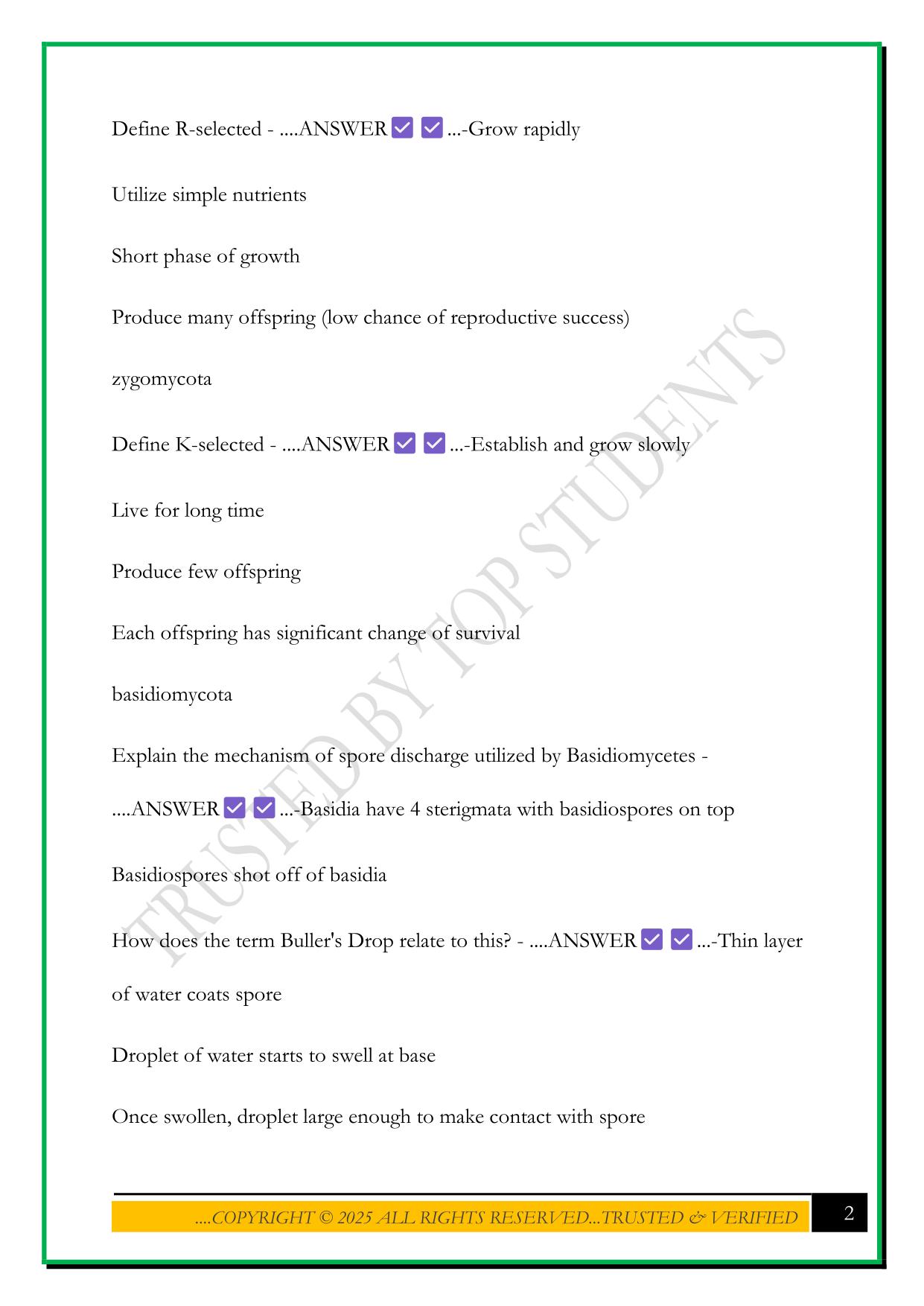 BESC 204 TEST 3 2025 QUESTIONS AND ANSWERS