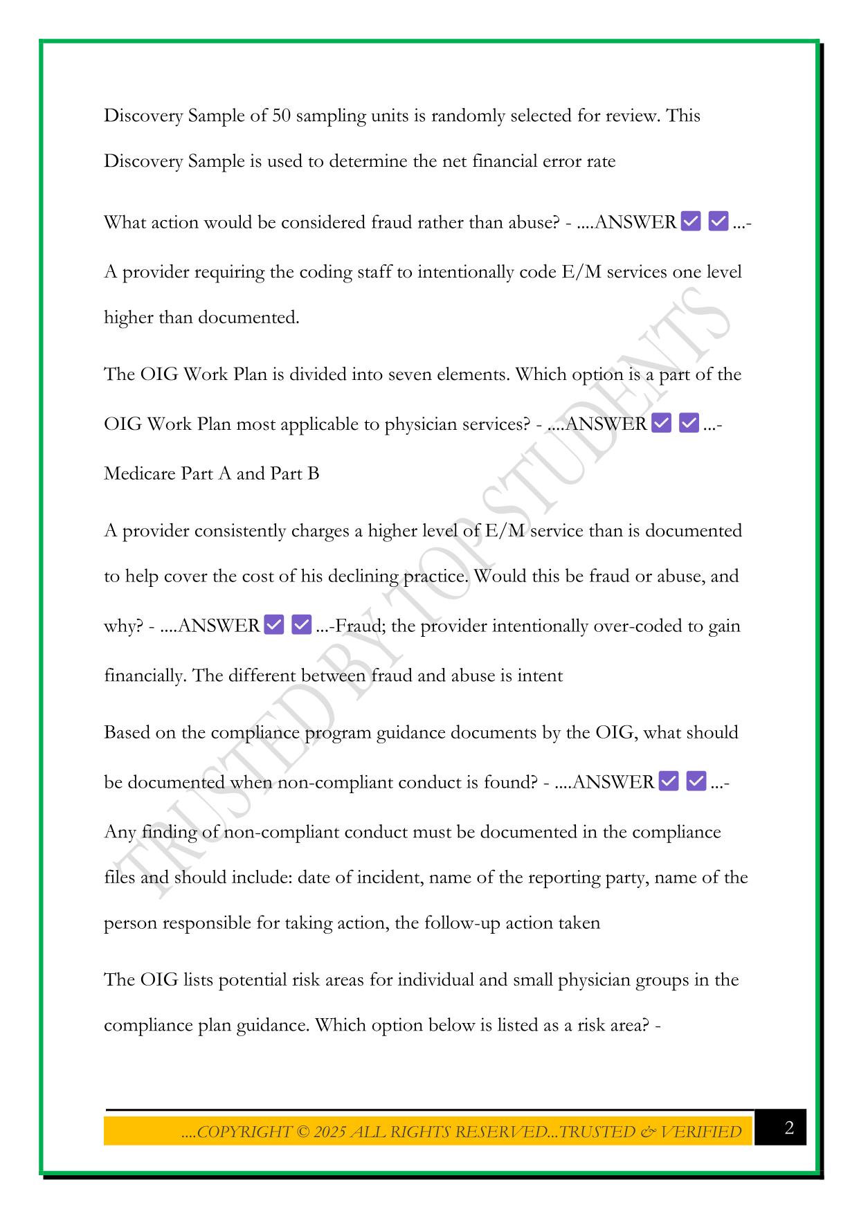 CPMA EXAM 2025 QUESTIONS AND ANSWERS