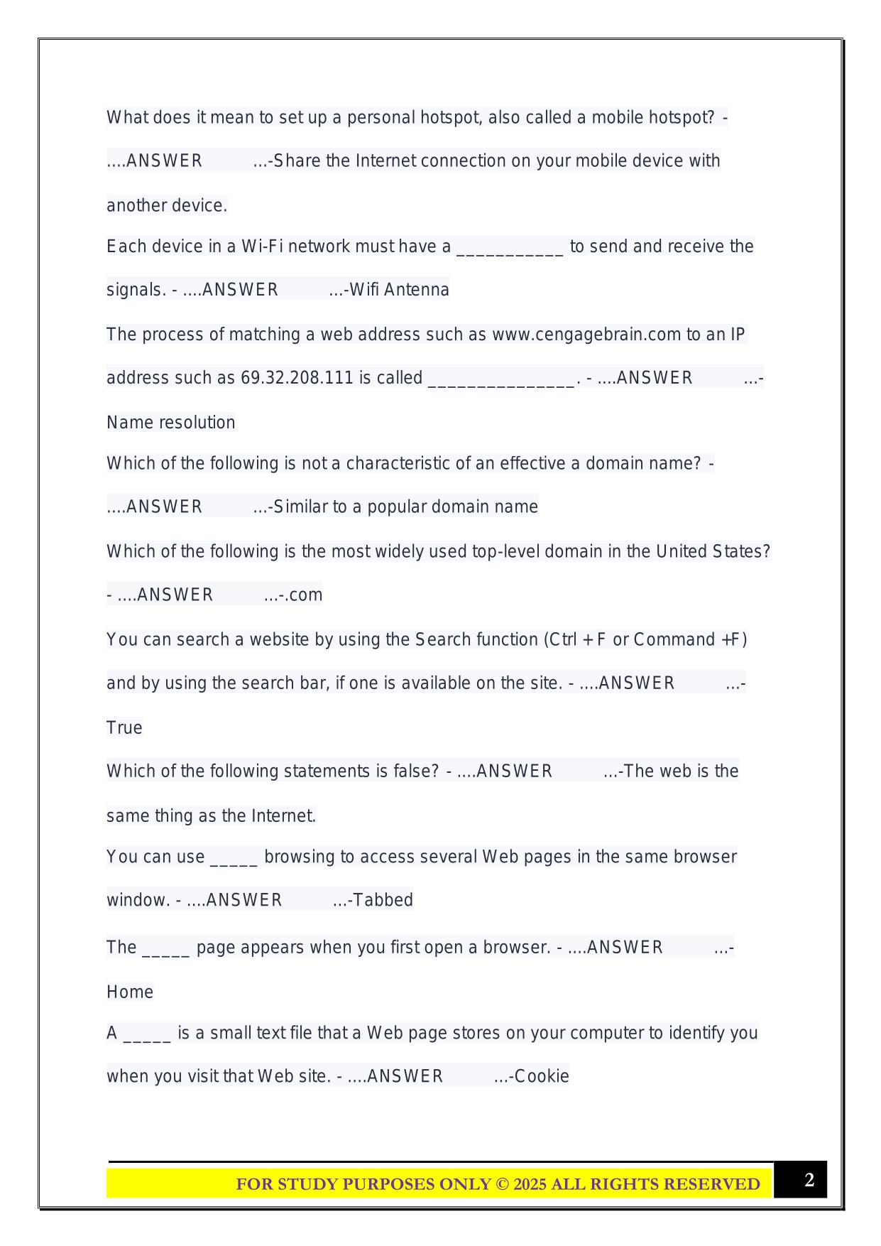 CIST 1001 SAM Exam 1 2025 Questions and Answers