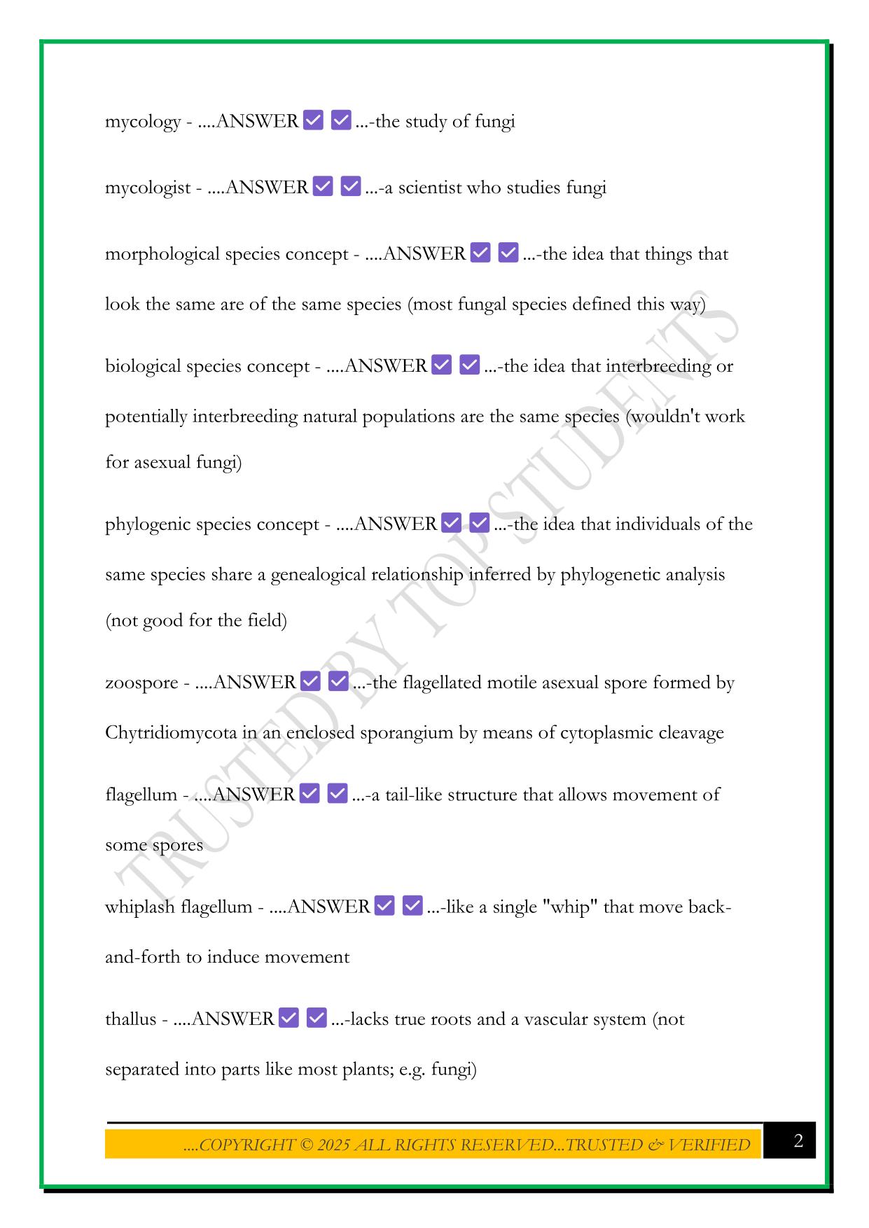 BESC 204 EXAM 1 2025 QUESTIONS AND ANSWERS