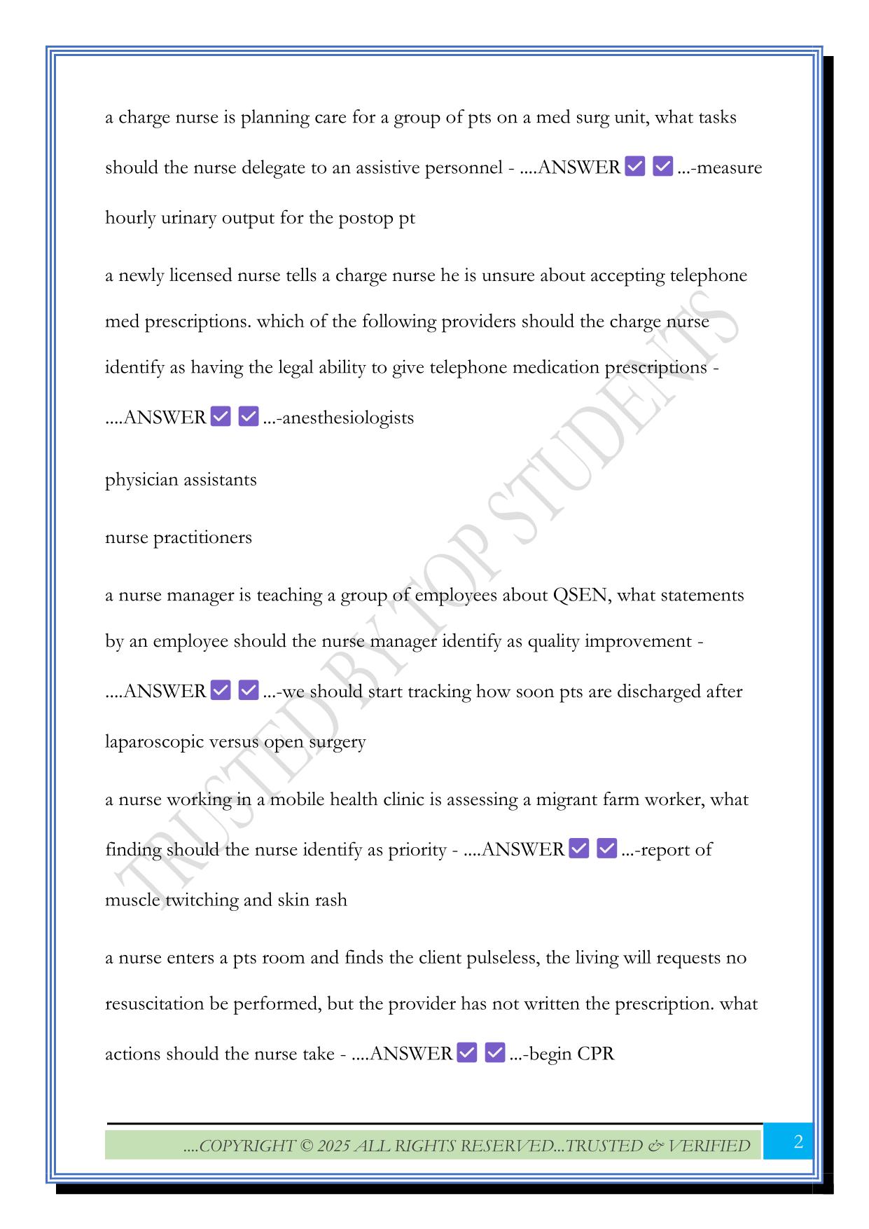 ATI Capstone Leadership Exam 2025 Questions and Answers