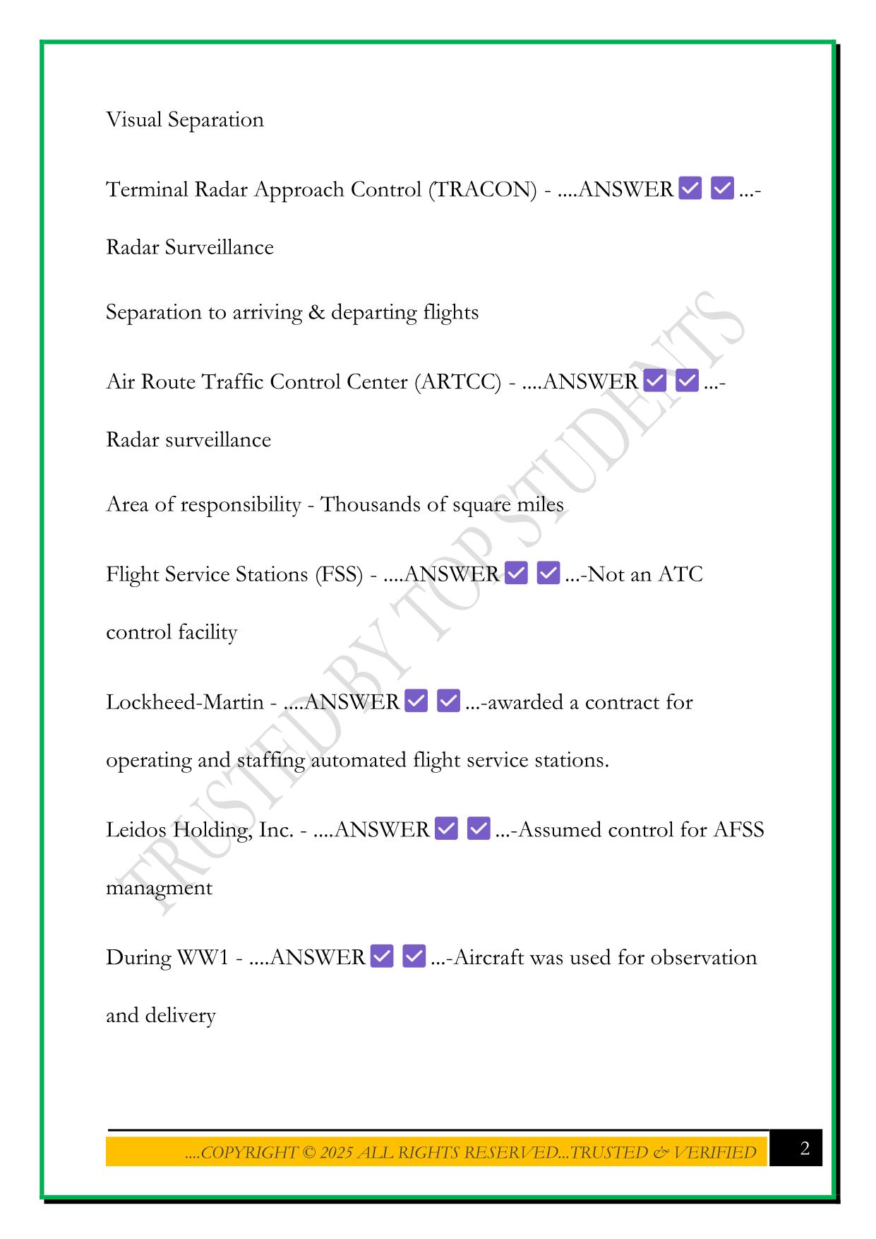 AVM 360 ATC EXAM 2025 QUESTIONS AND ANSWERS