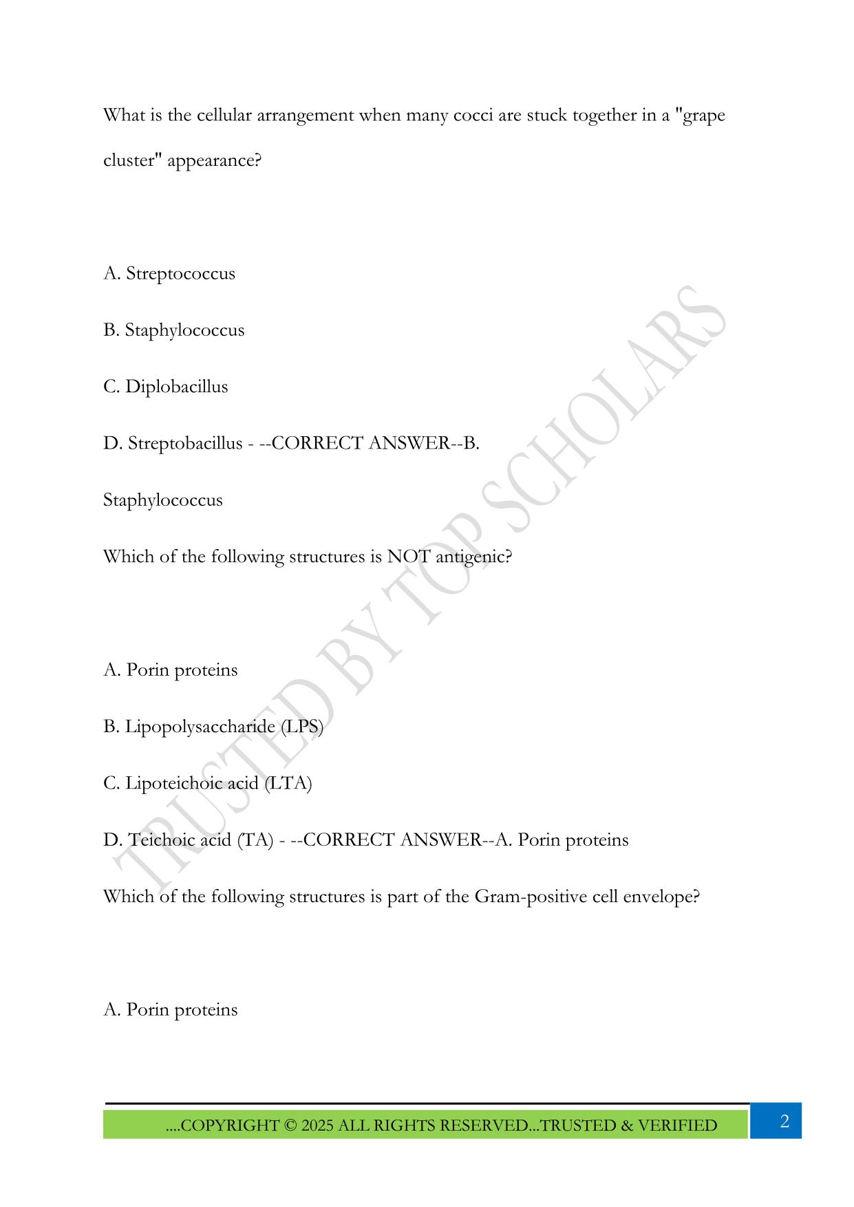 Micro 242 Exam 1 Practice Questions with Answers