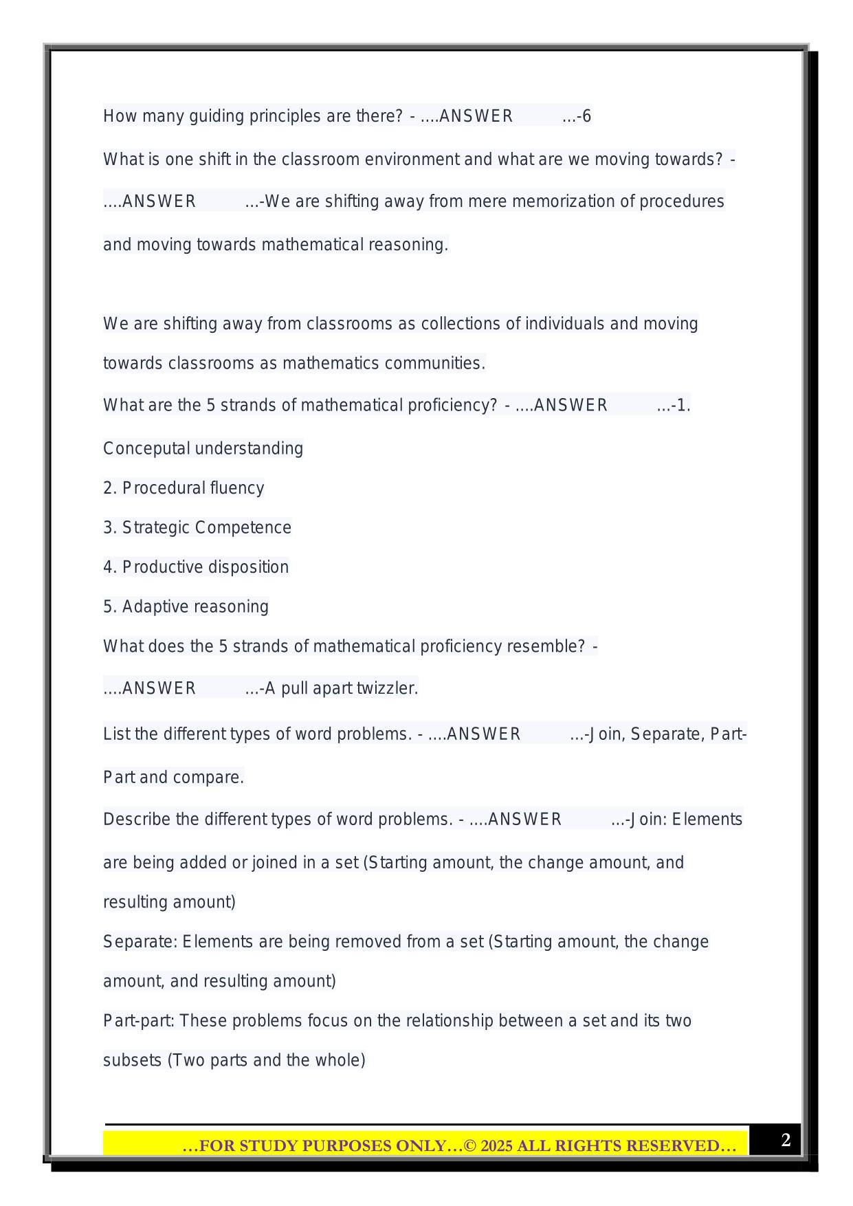 ELED 471 Exam #1 Spring 2025 Questions and Answers