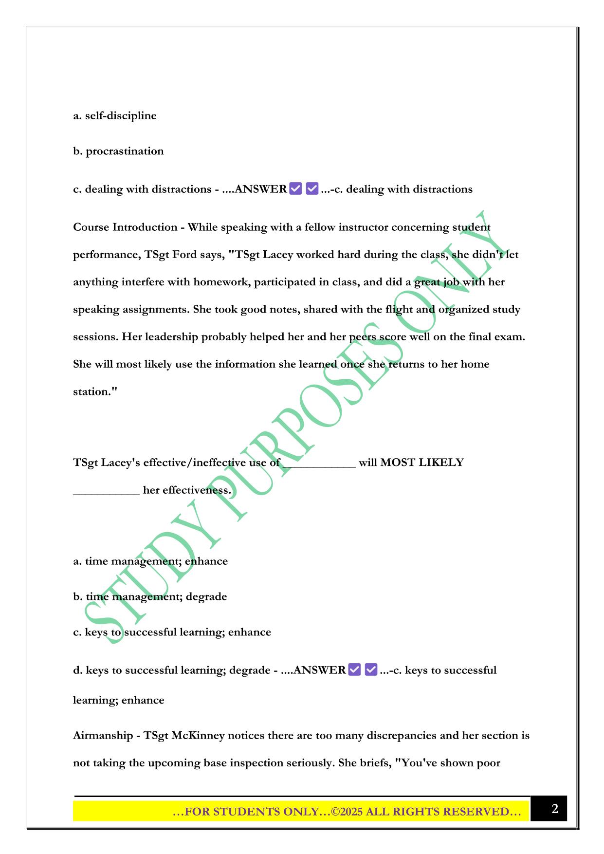 NCOA Module 1 Test 2025 Questions and Answers