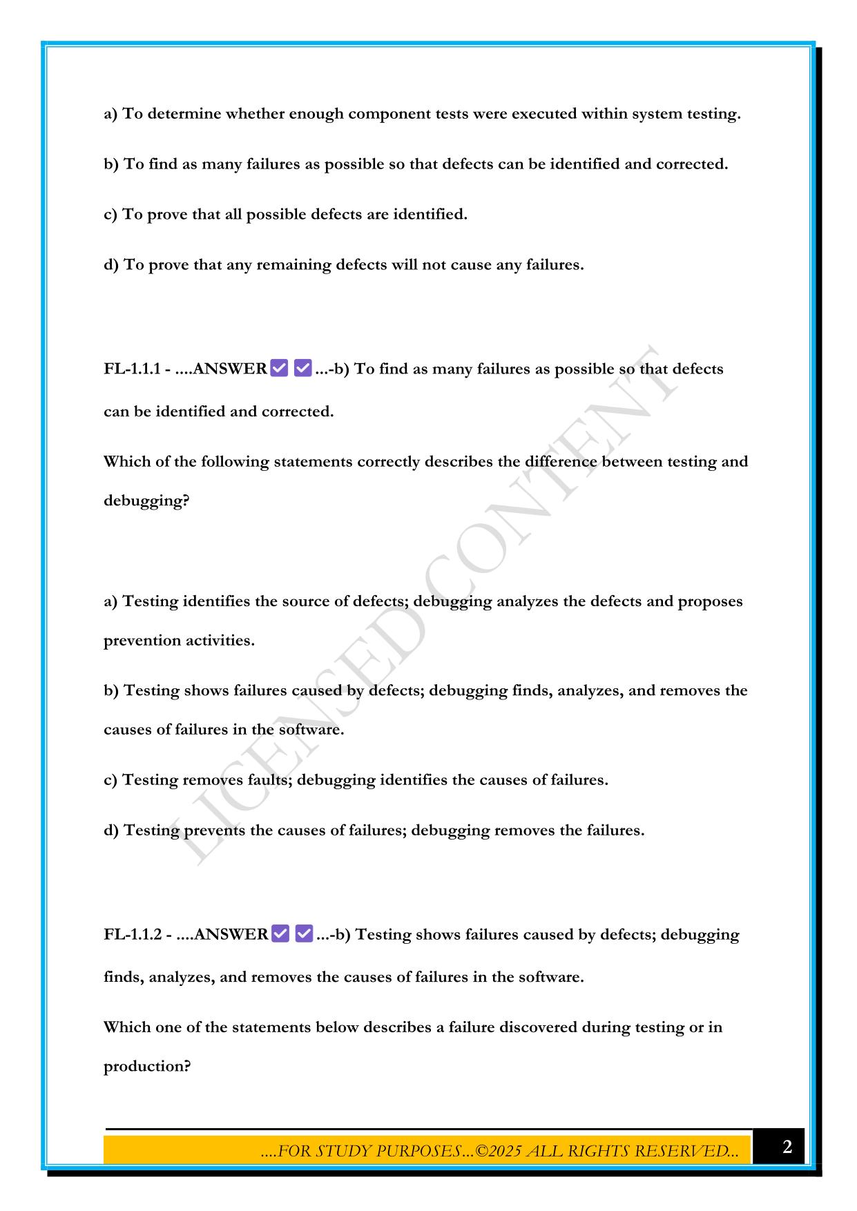 ASTQB/ISTQB - FOUNDATION LEVEL TESTER - TEST A 2025 QUESTIONS AND ANSWERS