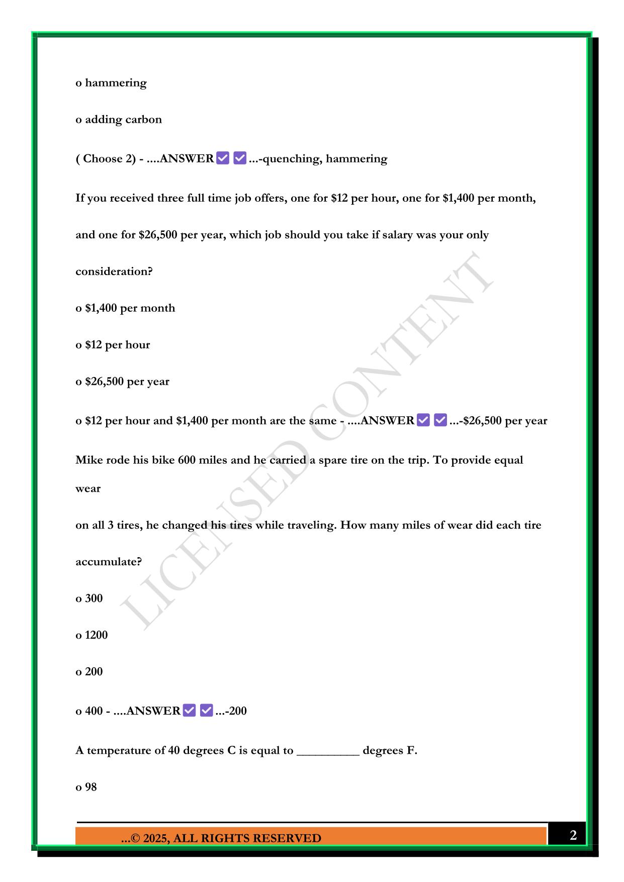 ENGINEERING FUNDAMENTALS (REC CERT) EXAM 2025 QUESTIONS AND ANSWERS