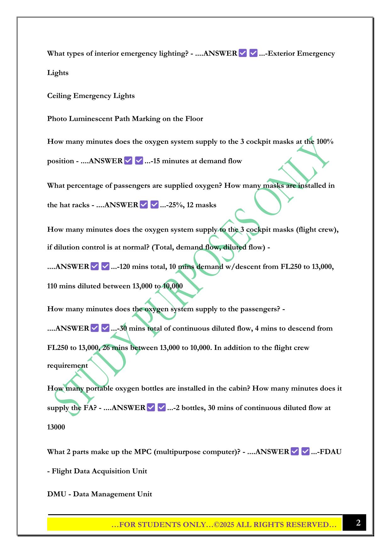 Silver Airways ATR 72-600 Systems Exam 2025 Questions and Answers