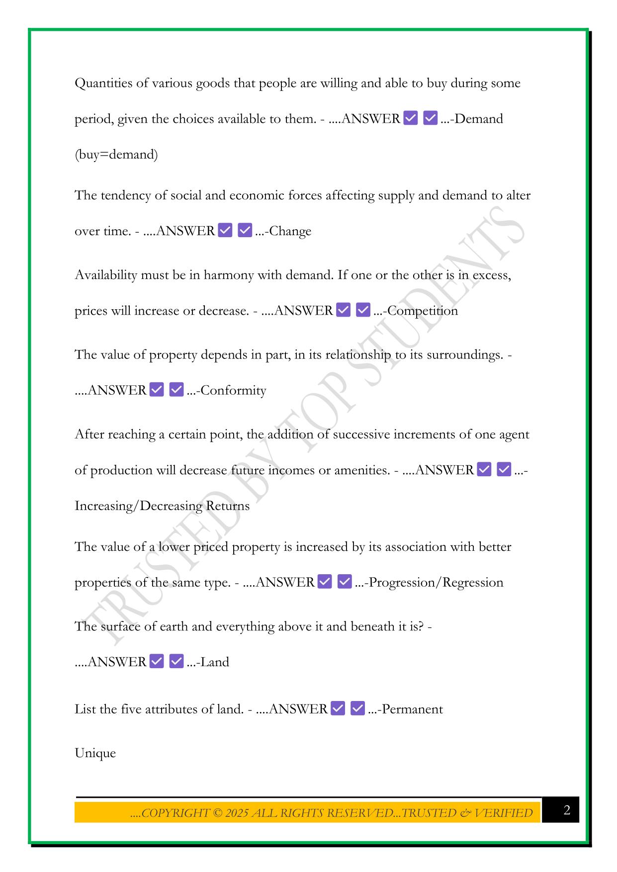 IAAO 201 LAND EXAM 2025 QUESTIONS AND ANSWERS
