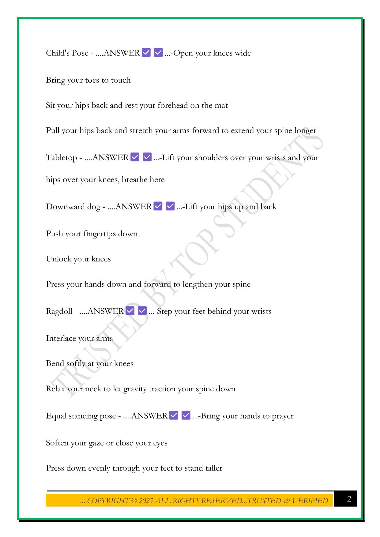 COREPOWER C2 SEQUENCE EXAM 2025 QUESTIONS AND ANSWERS