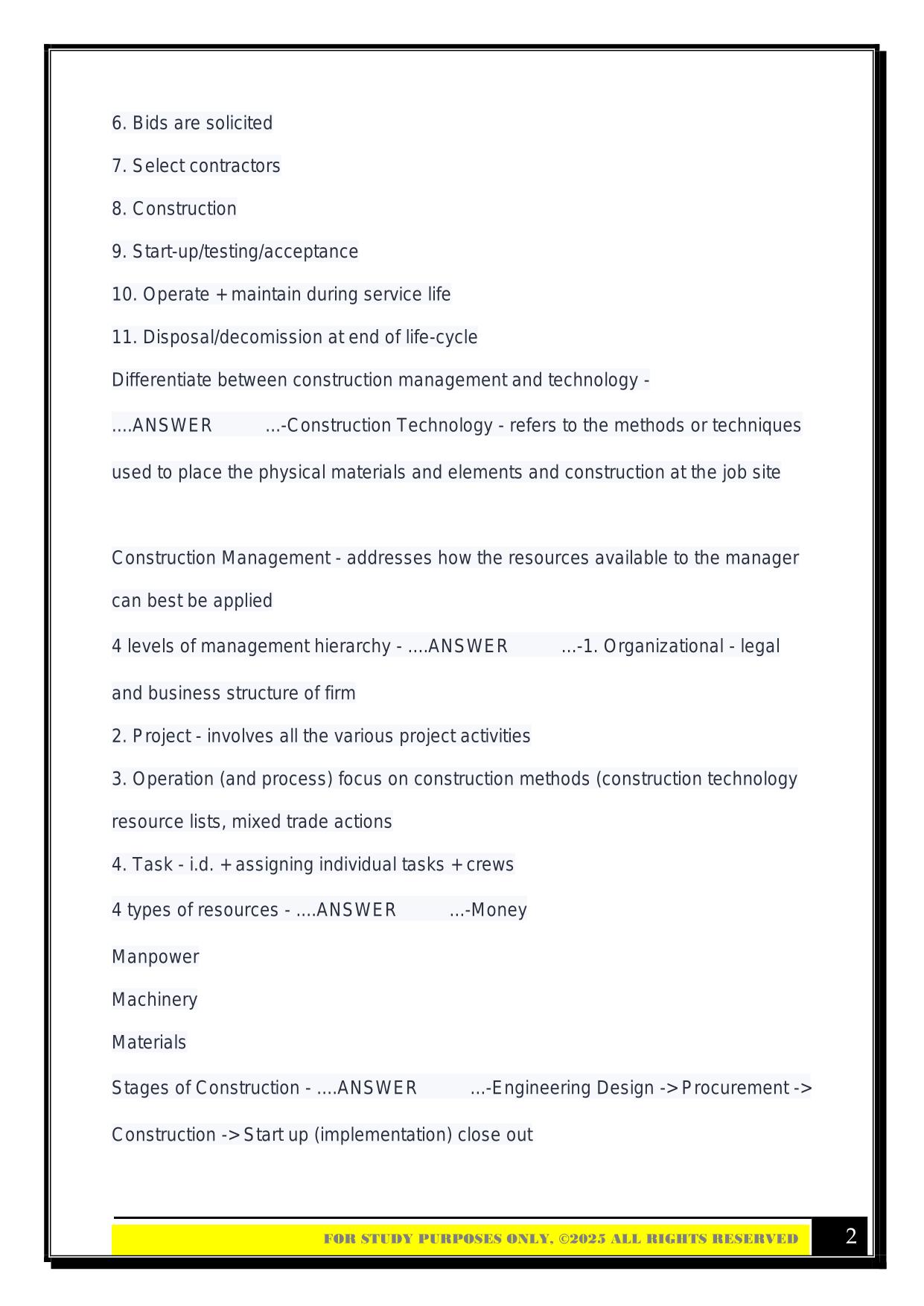 CER 497 Exam 1 2025 Questions and Answers