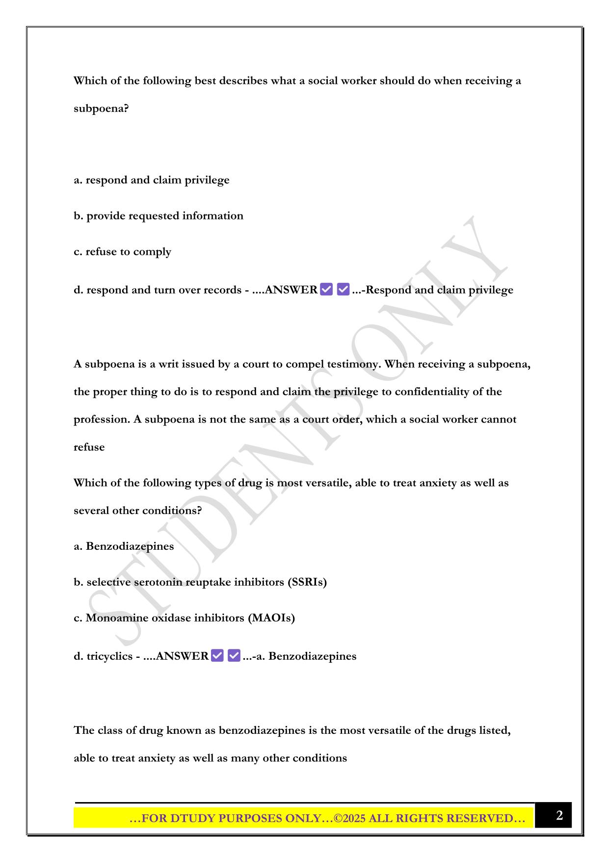 ASWB MSW EXAM 2025 QUESTIONS AND ANSWERS