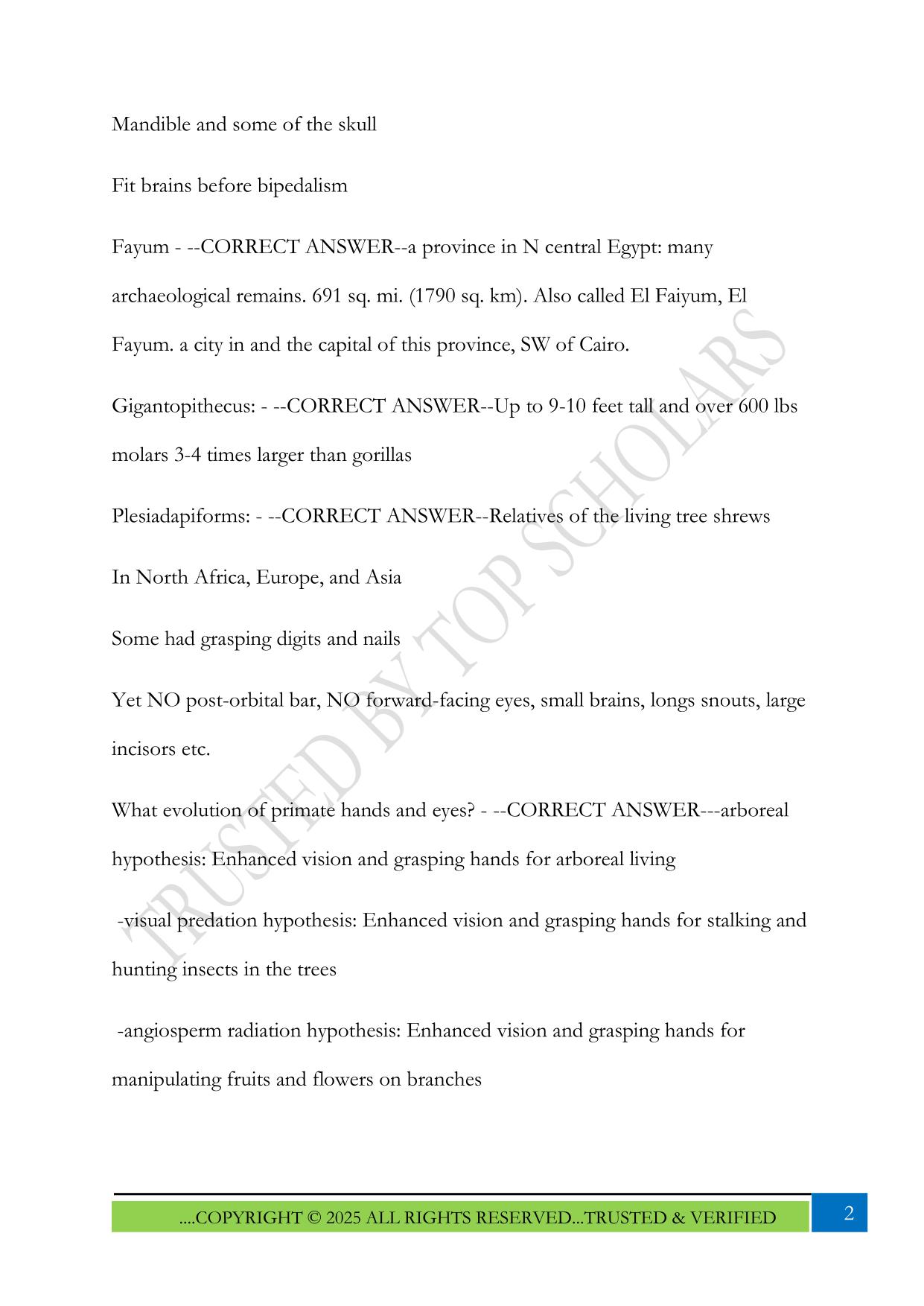 Anthropology Exam 3 Study Guide 2025 Questions and Answers