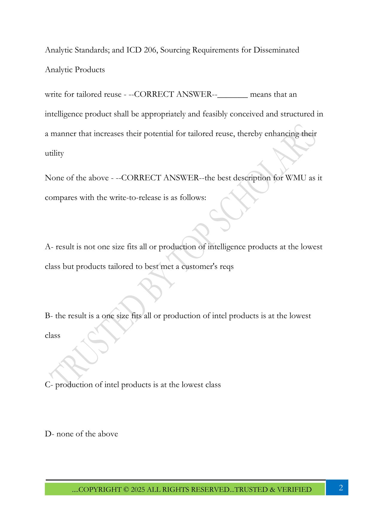 CDASA- Topic 6 Exam 2025 Questions and Answers