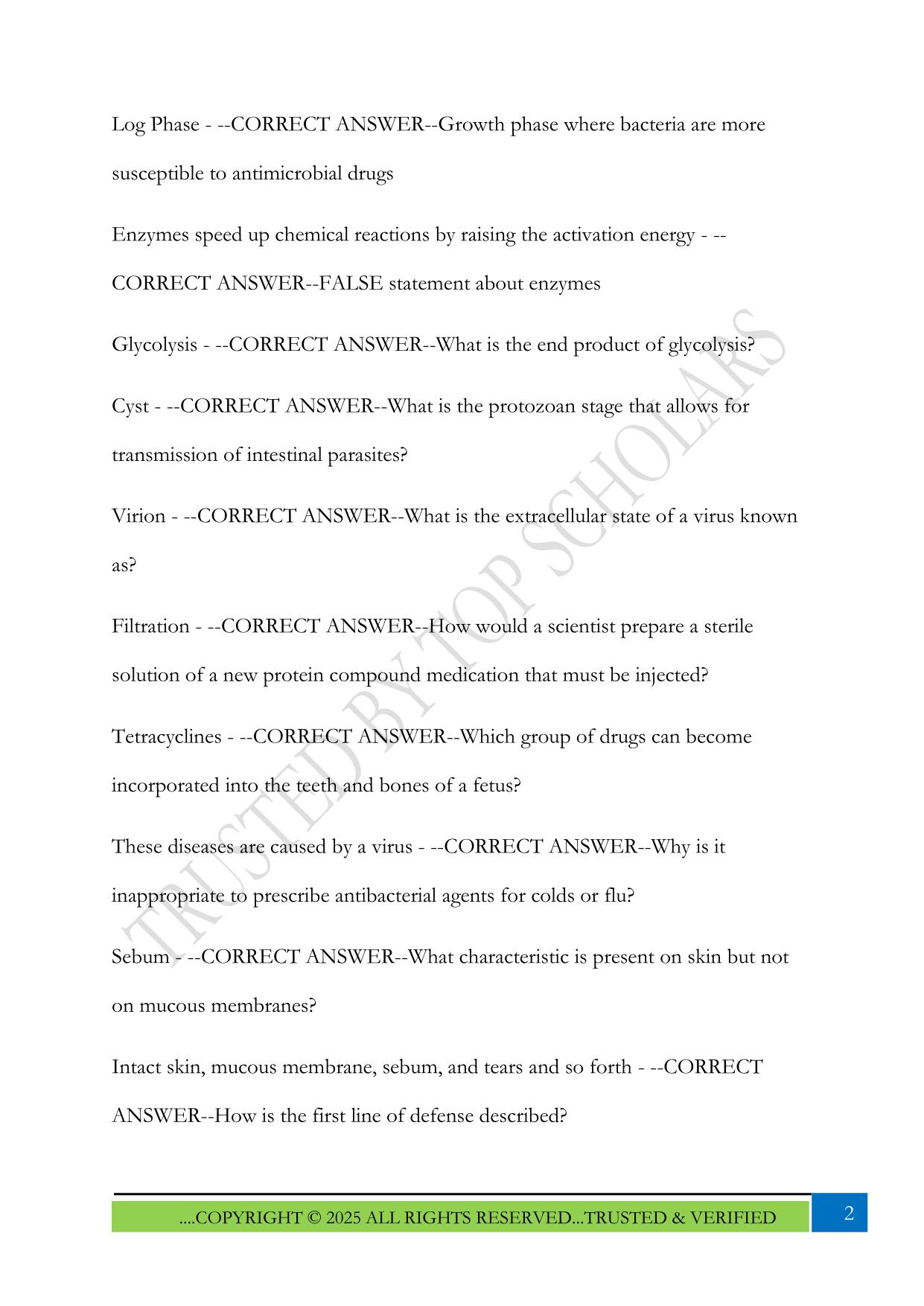 Microbiology (Bio 242) Final Study Guide 2025 Questions and Answers