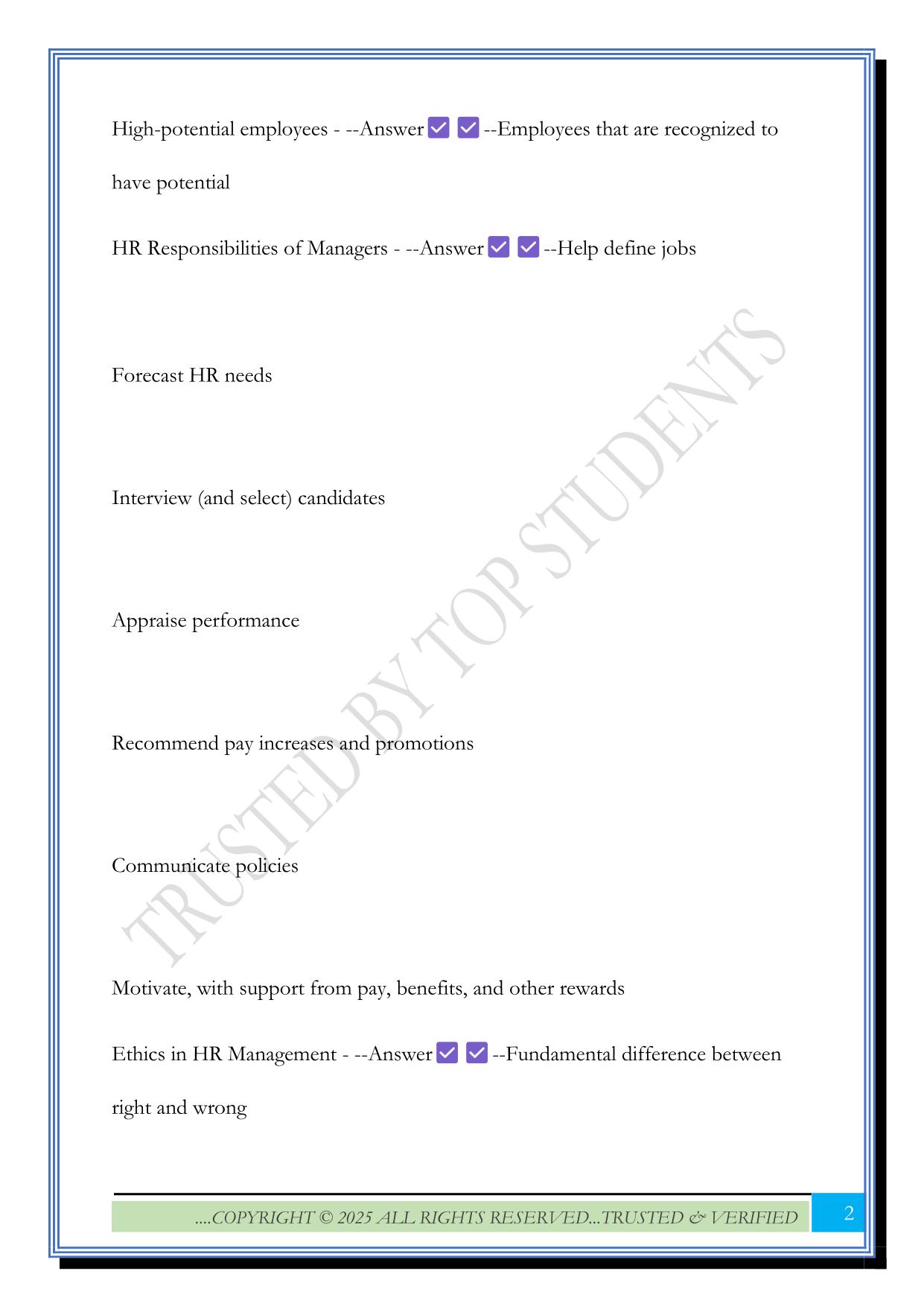 HRMN 3420 Exam 1 Auburn – Walker 2025 Questions and Answers