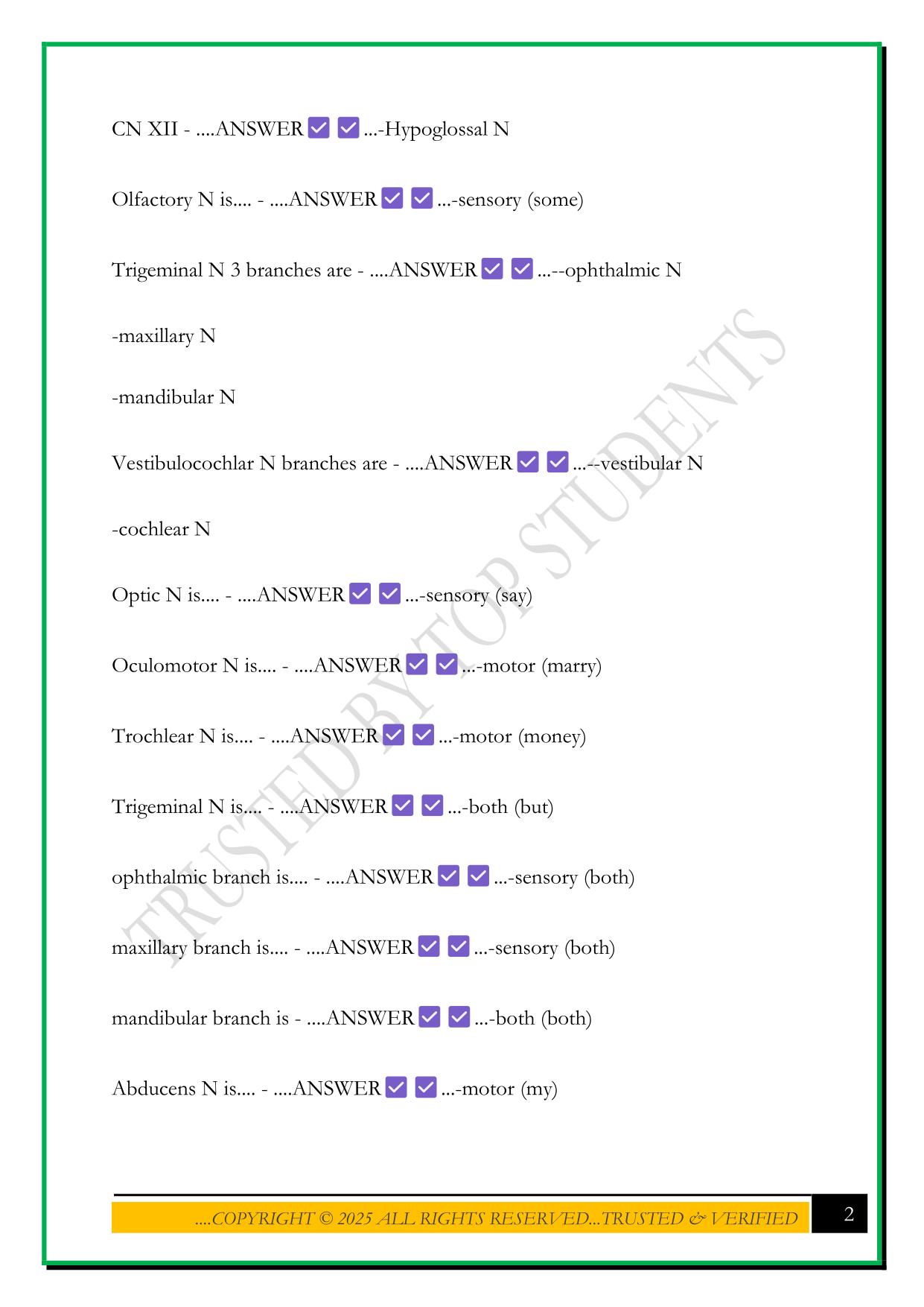 BIOL 2255 UNIT 5 NERVES EXAM 2025 QUESTIONS AND ANSWERS