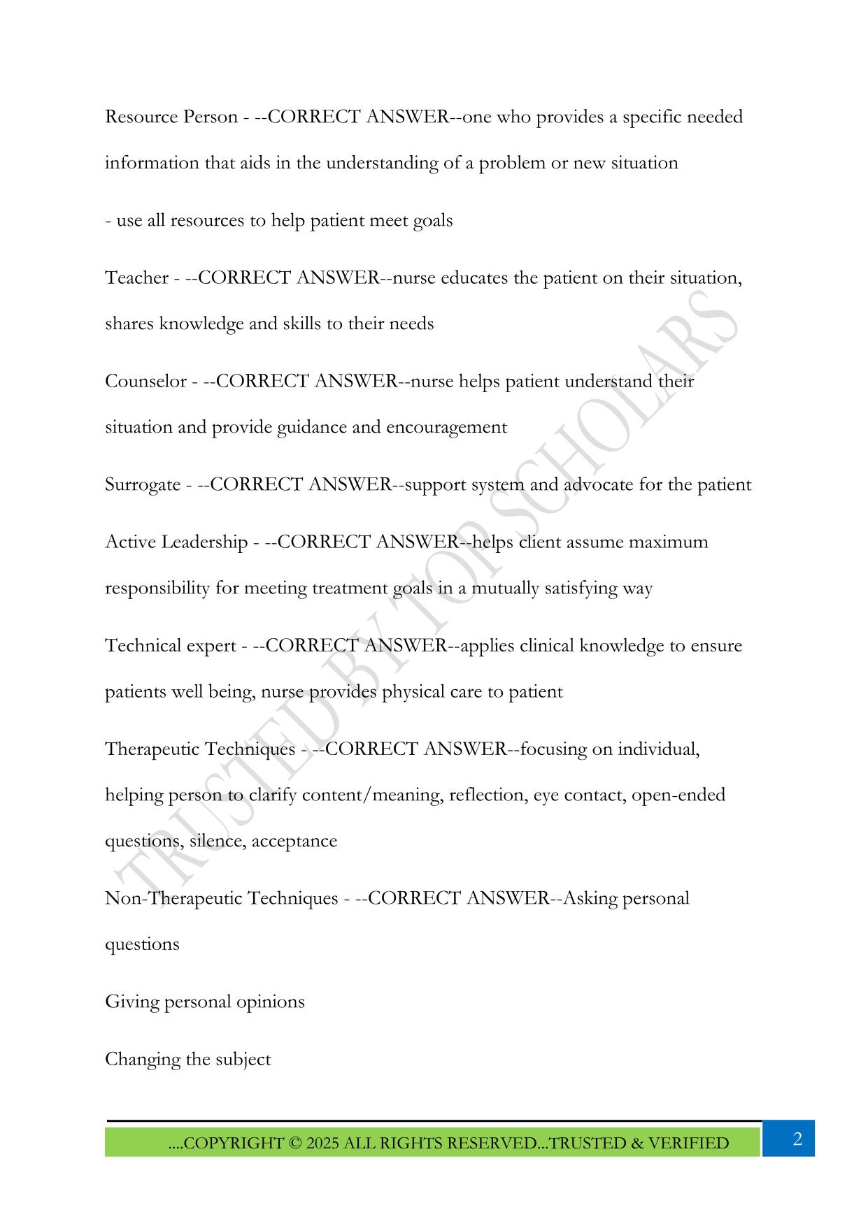 NURS 1002 Final Exam 2025 Questions and Answers