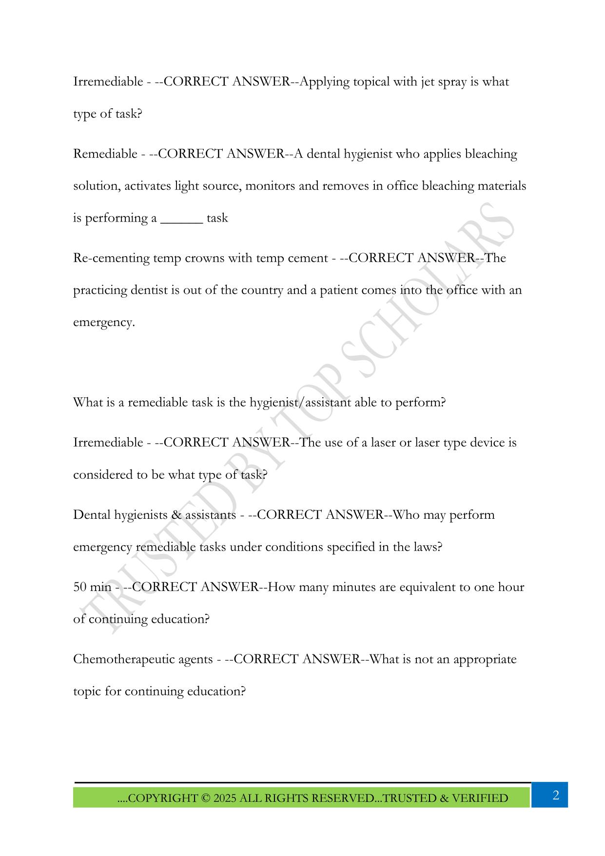 Florida Laws & Rules (Dental Exam ADEX CDCA) Exam 2025 Questions and Answers