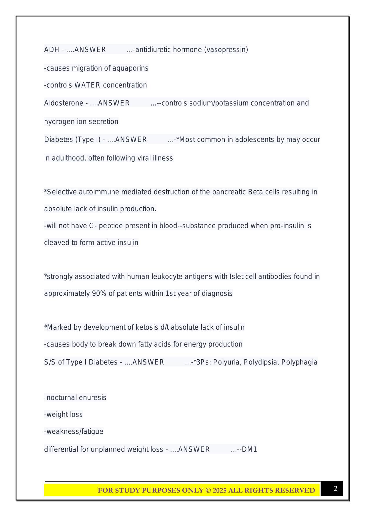 AG-ACNP Boards – endocrine Exam 2025 Questions and Answers